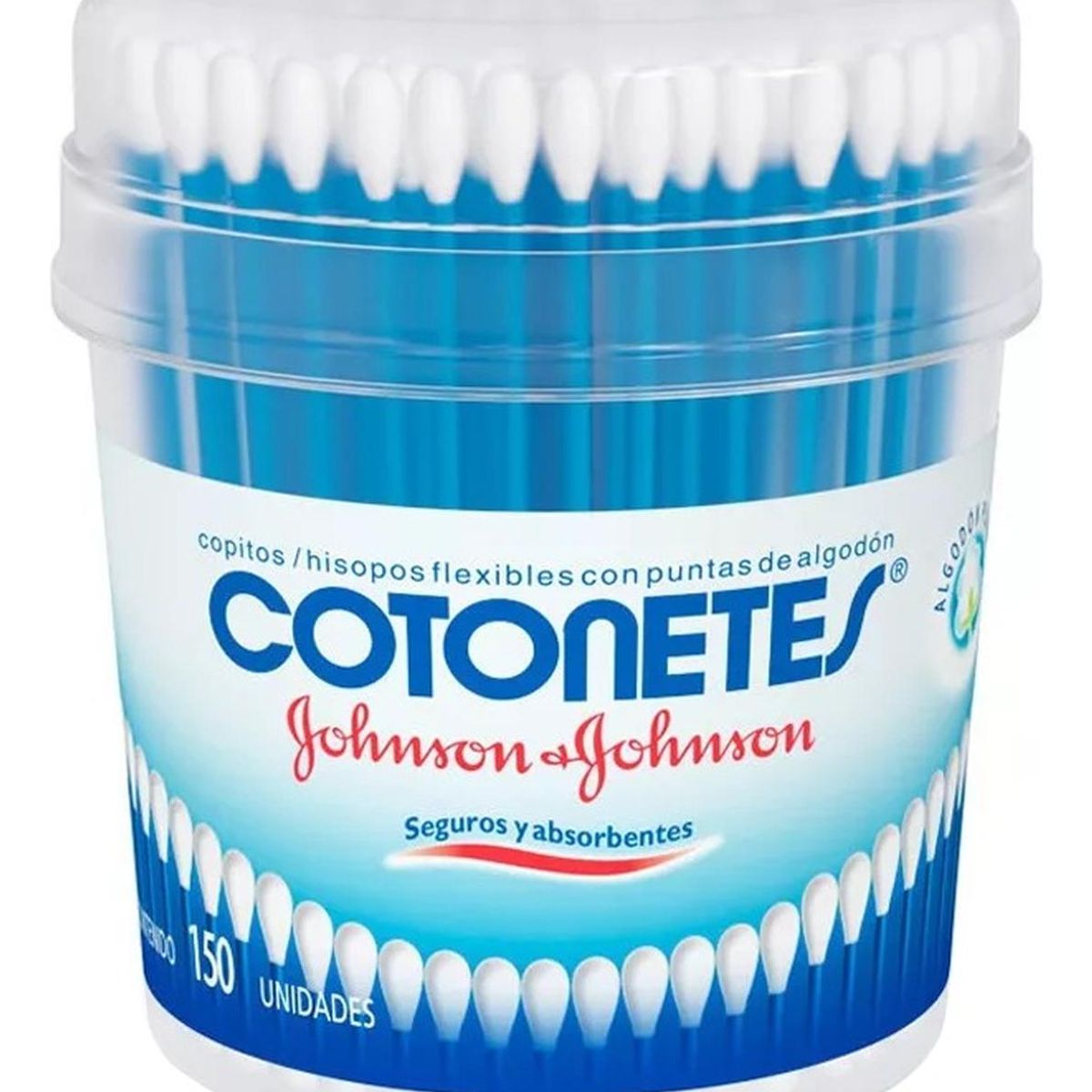 JOHNSON AND JOHNSON - Hisopos Cotonetes de Algodón Johnsons 150 unidades