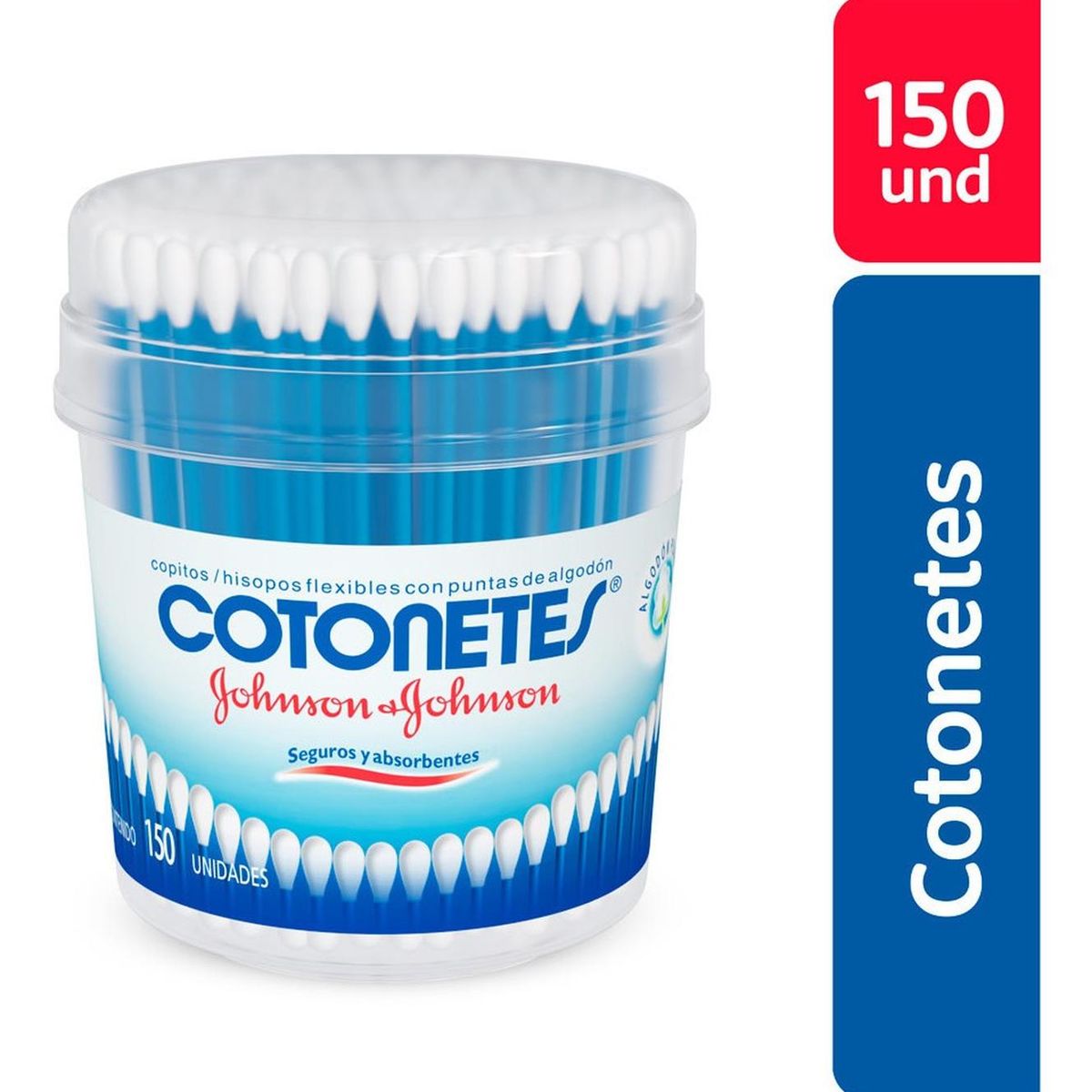 JOHNSON AND JOHNSON - Hisopos Cotonetes de Algodón Johnsons 150 unidades