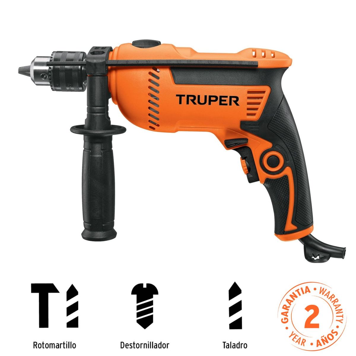 TRUPER - Combo taladro percutor 600w caja de herramienta y organizador truper