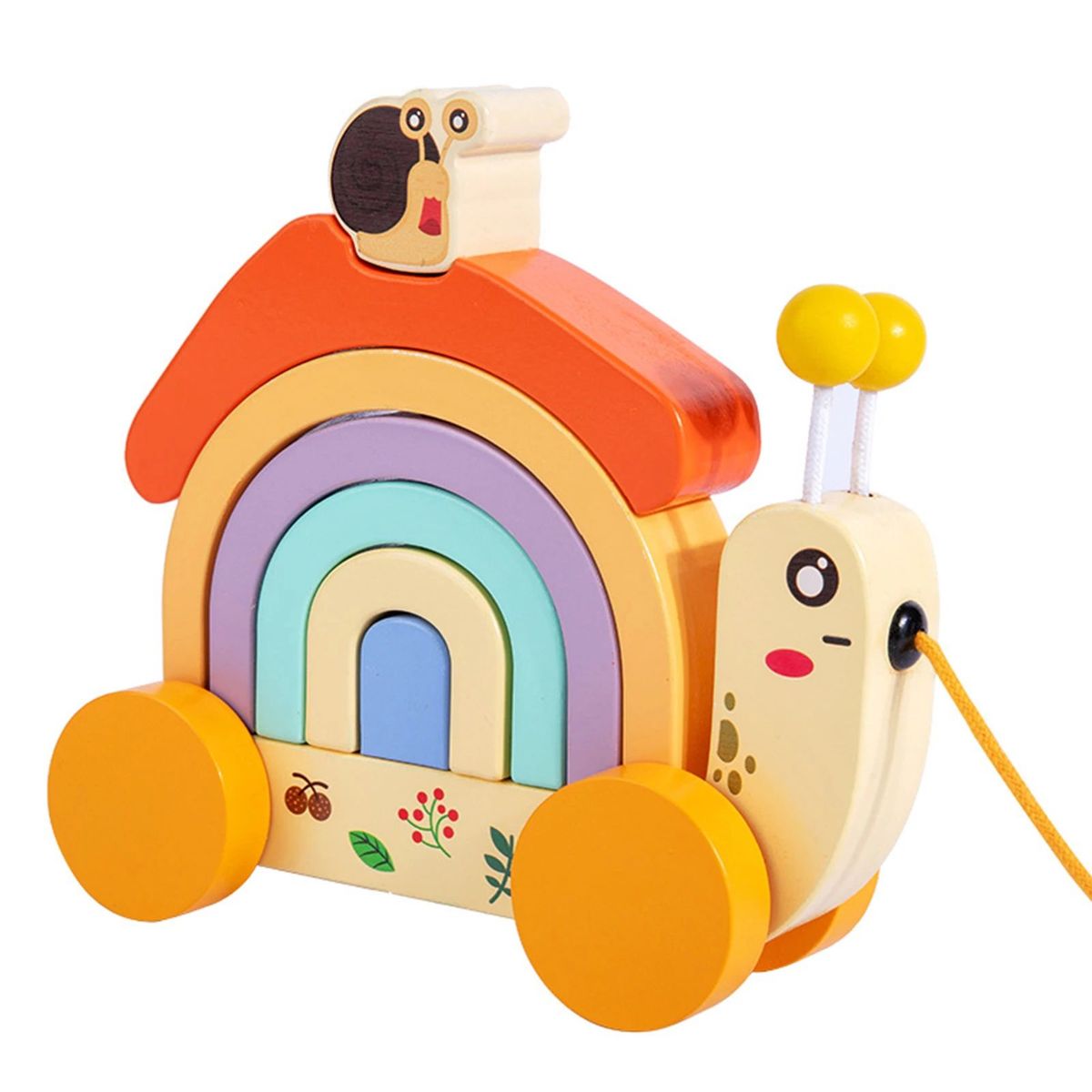 GENERICO - Juguete Didáctico Caracol de Arrastre y Encaje de Arcoíris