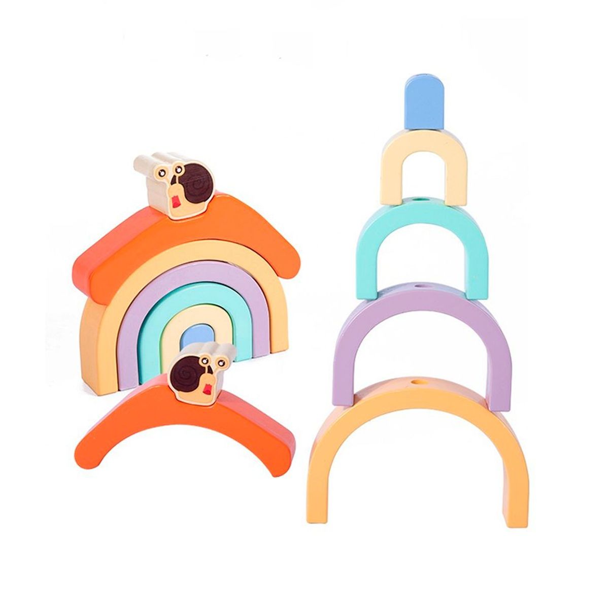 GENERICO - Juguete Didáctico Caracol de Arrastre y Encaje de Arcoíris