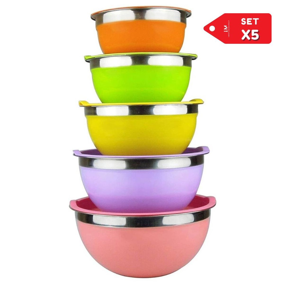 INSPIRA MARKET - Juego de ensaladeras con bowls de colores