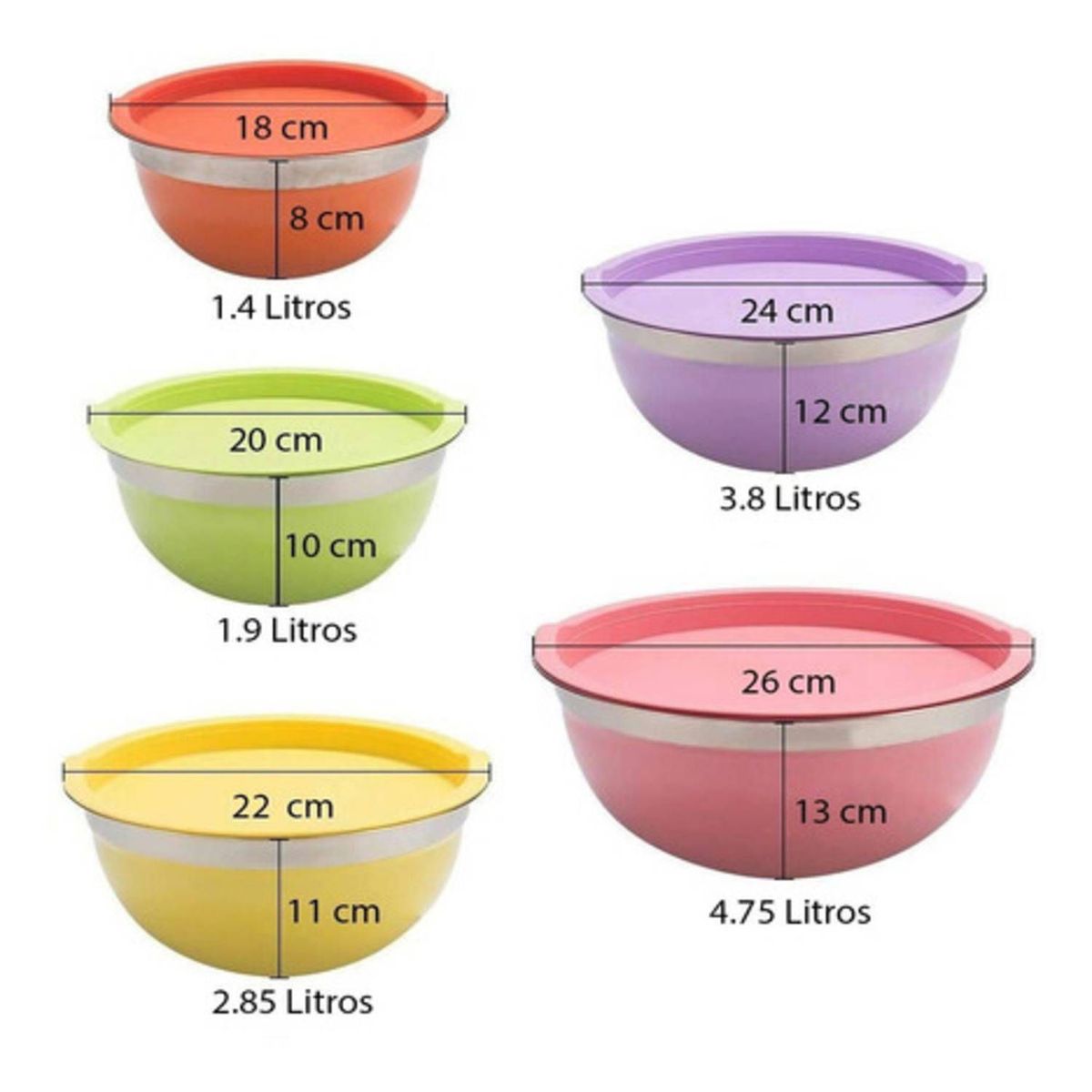 INSPIRA MARKET - Juego de ensaladeras con bowls de colores