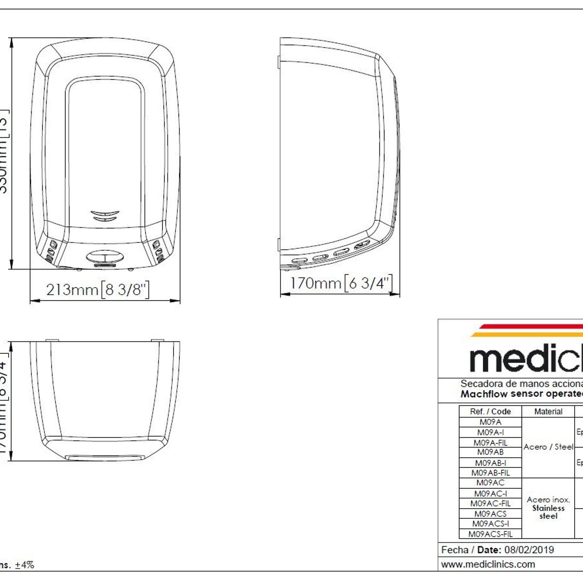 MEDICLINICS - Secadora de manos de alta velocidad Machflow de MEDICLINICS