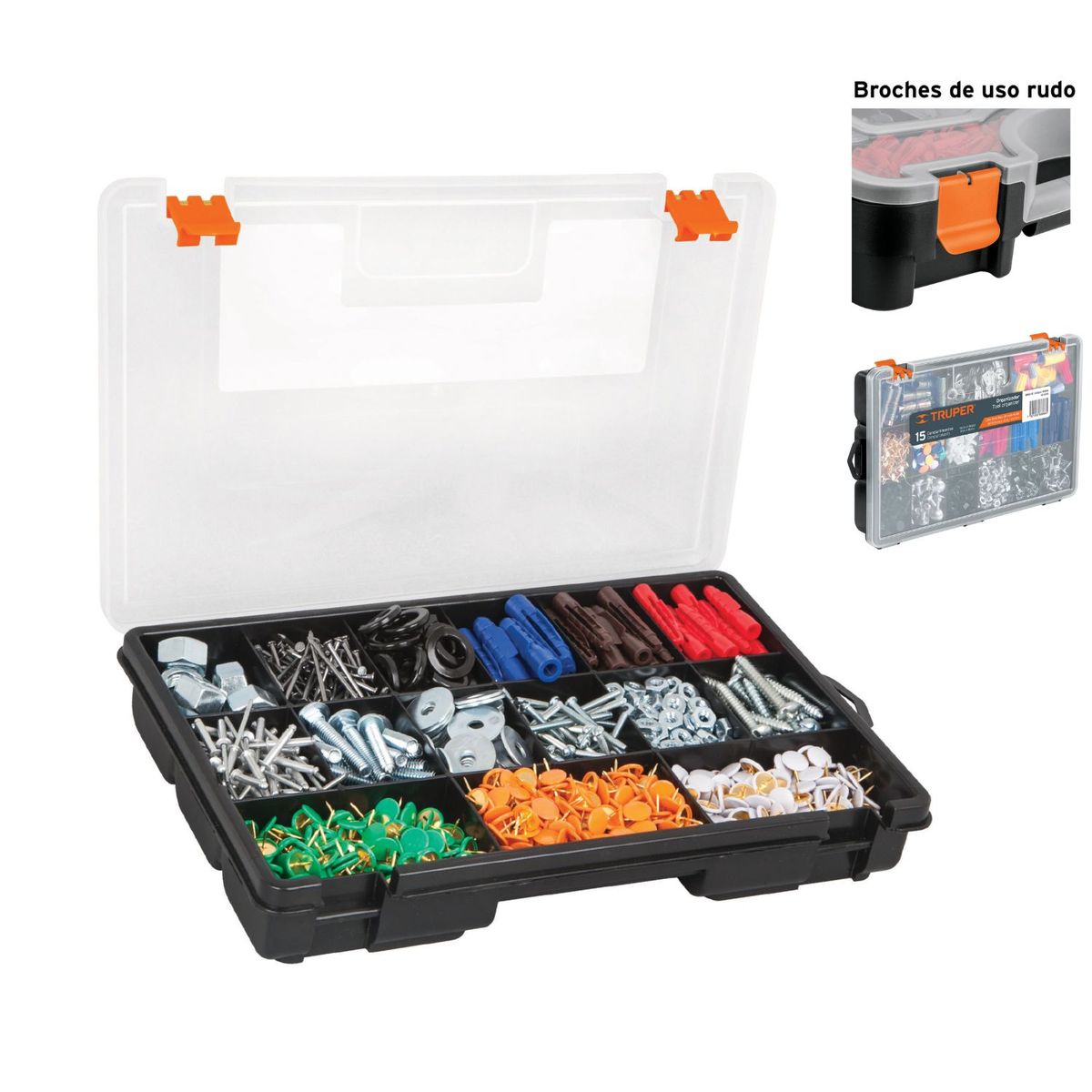 TRUPER - Organizador de herramientas y tornillos 11" con 15 compartimientos