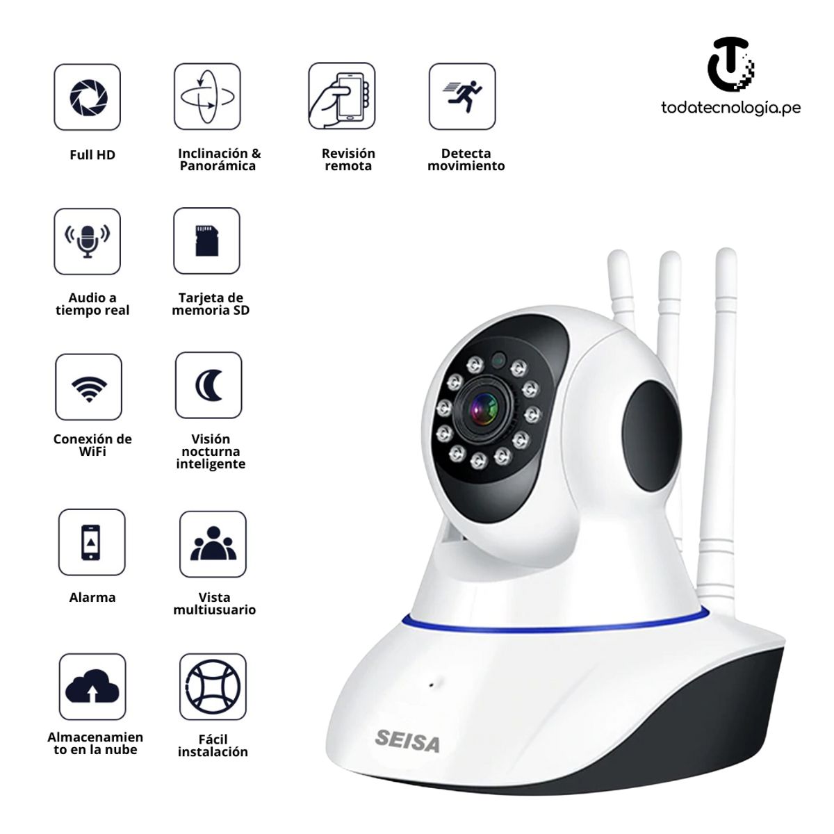 SEISA - CAMARA DE SEGURIDAD IP WIFI PARA INTERIOR SEISA I100