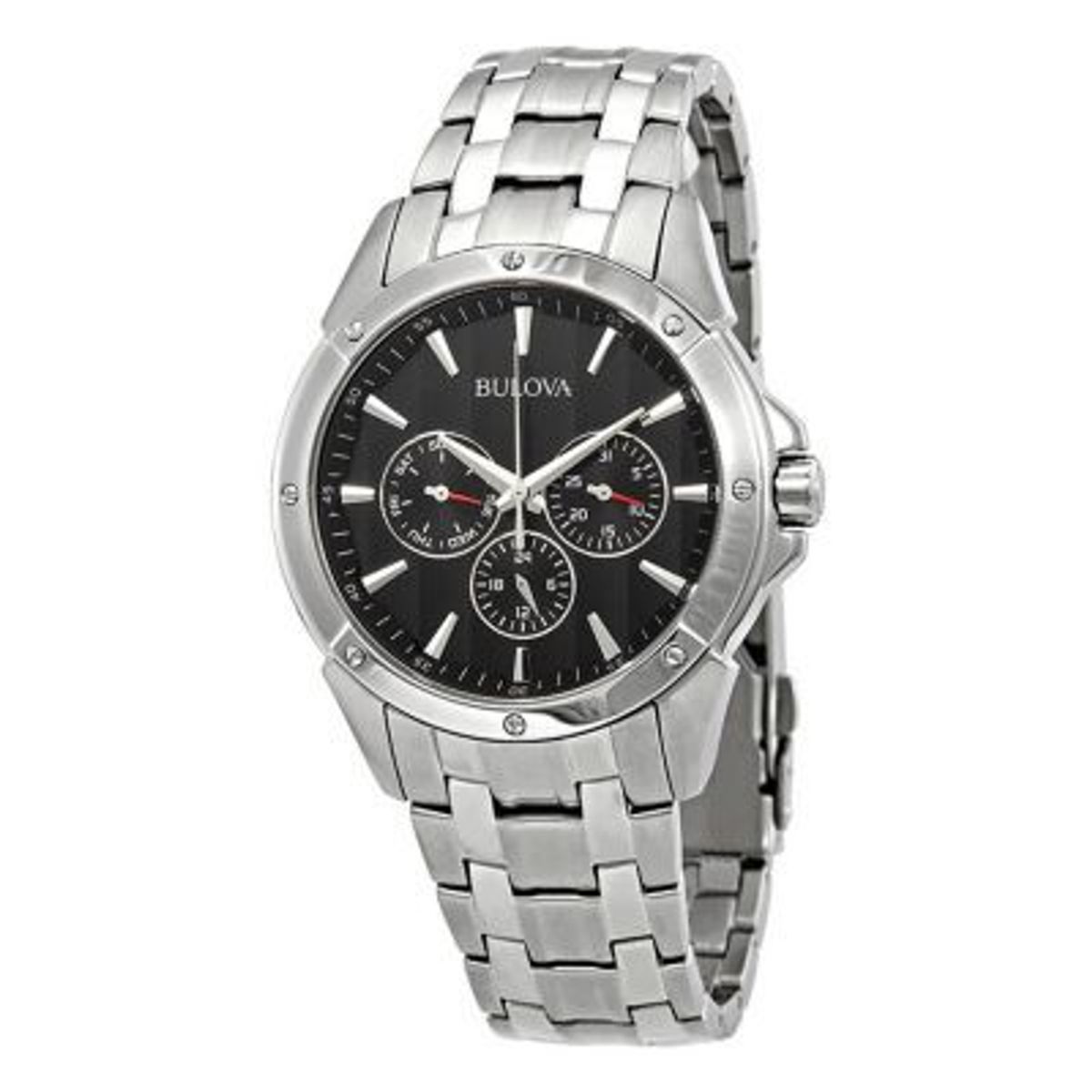 BULOVA - Reloj Bulova Acero Plateado con Negro 96C107