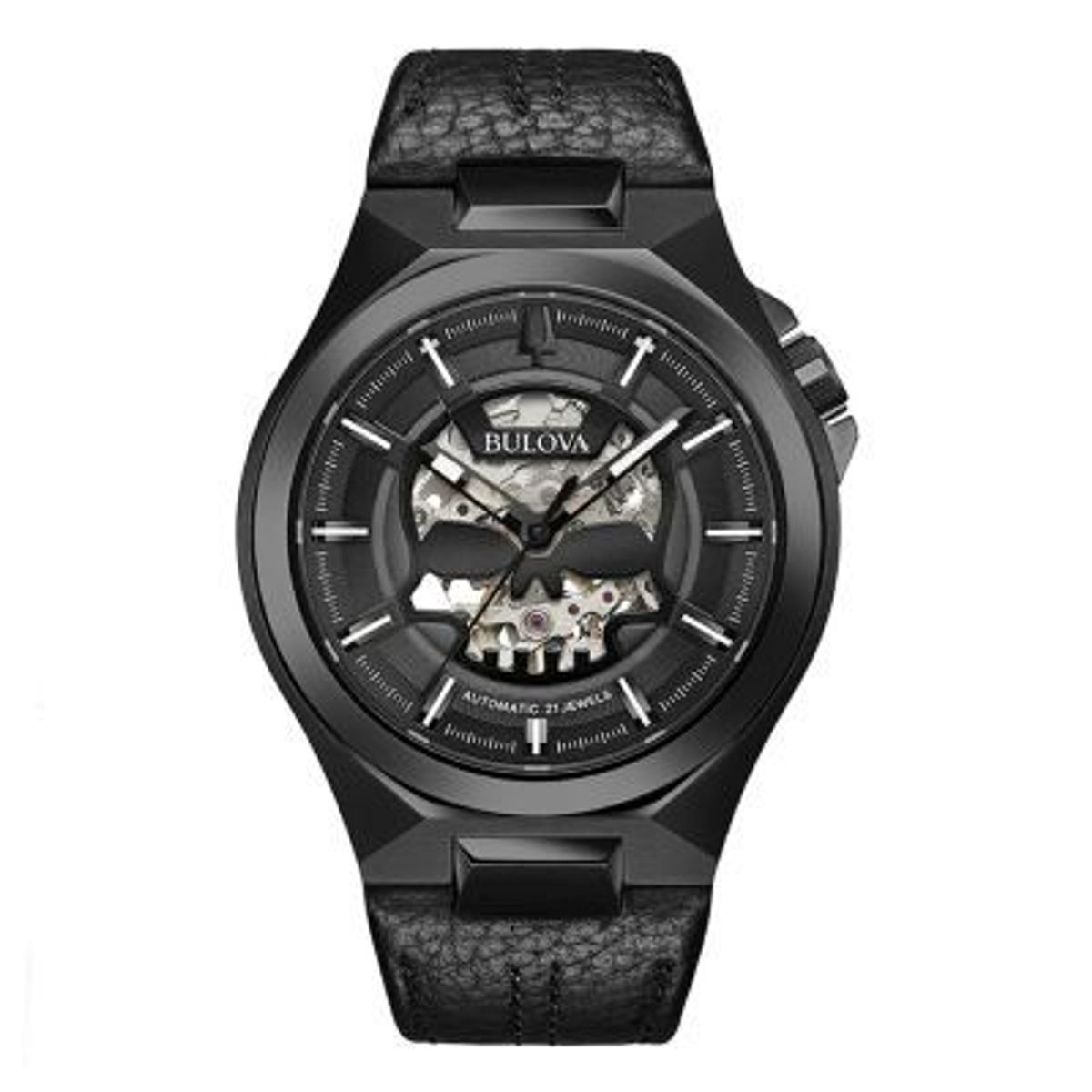 BULOVA - Reloj Bulova Acero Negro y Cuero Negro 98A238