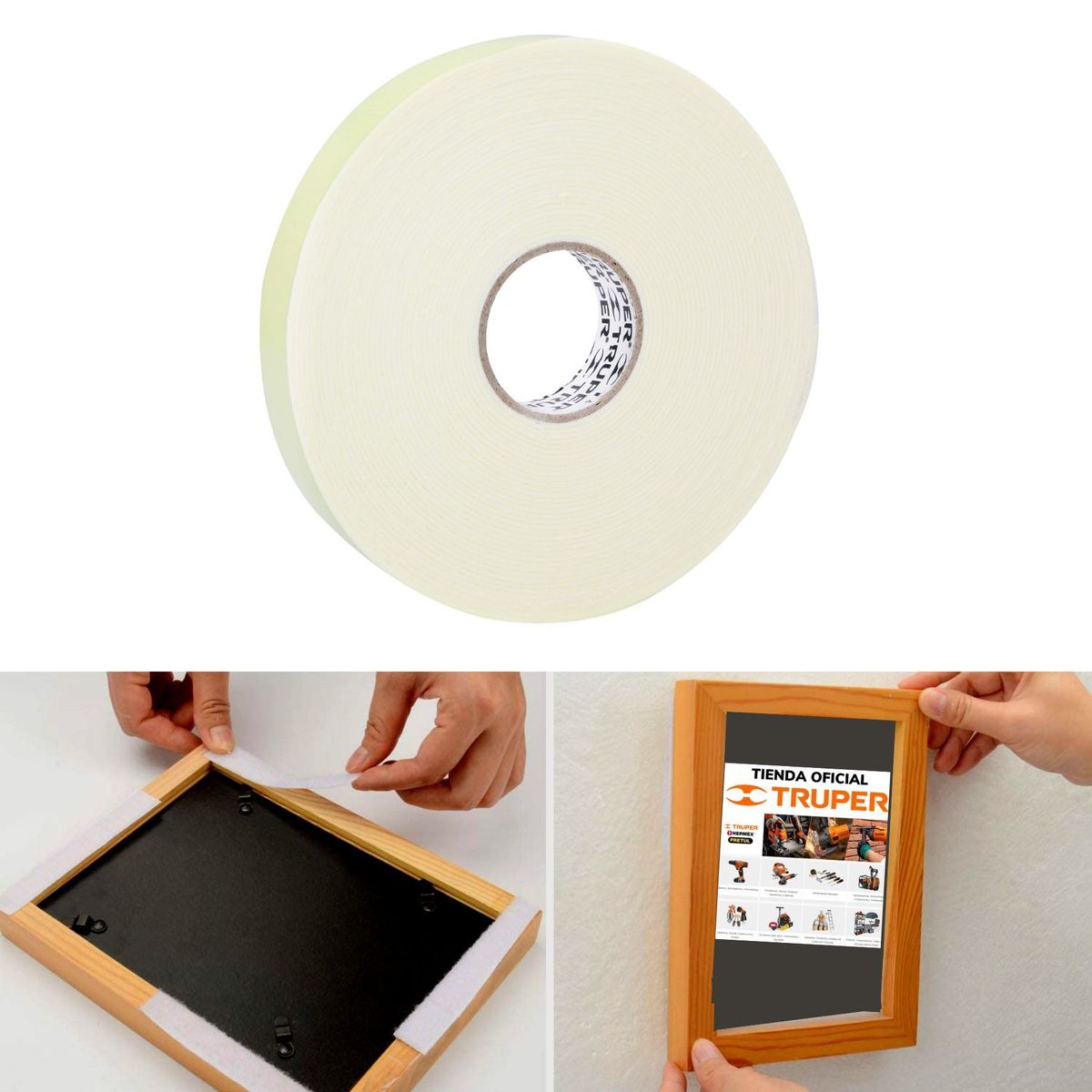 TRUPER - Cinta de montaje doble contacto 10m x 19 mm, Truper