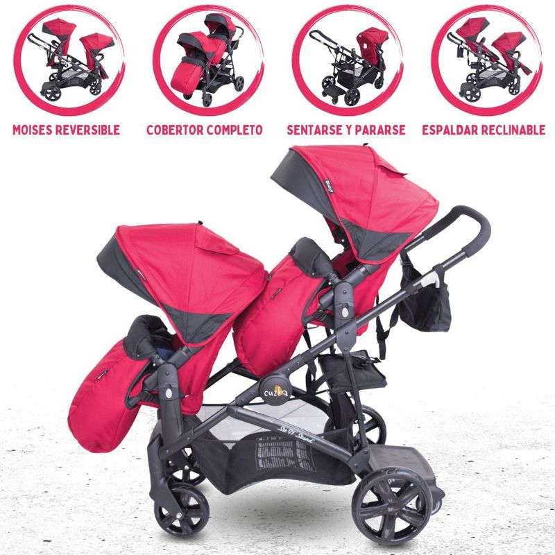 EBABY - Coche Cuna Mellicero para Bebés »DUO PRANT» Red