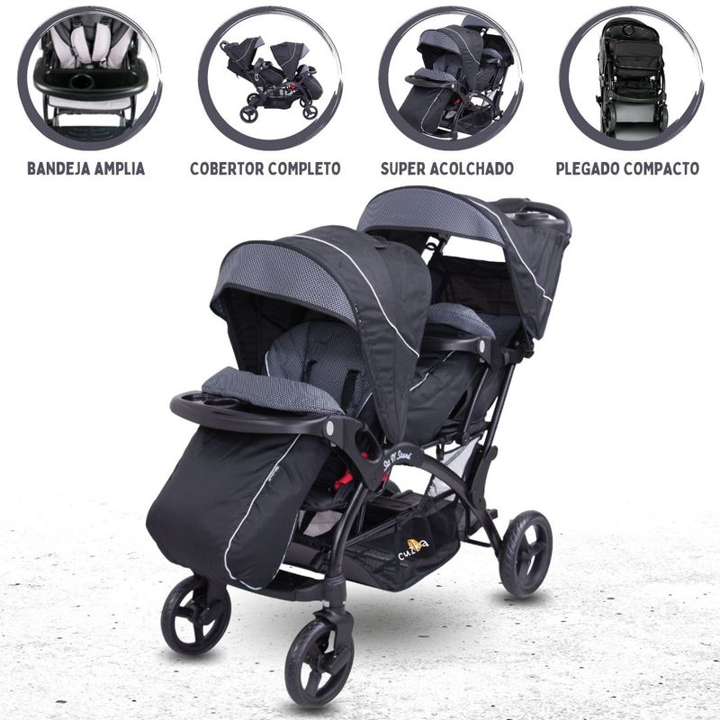EBABY - Coche Cuna Mellicero para Bebé »DUO LANDER» Black