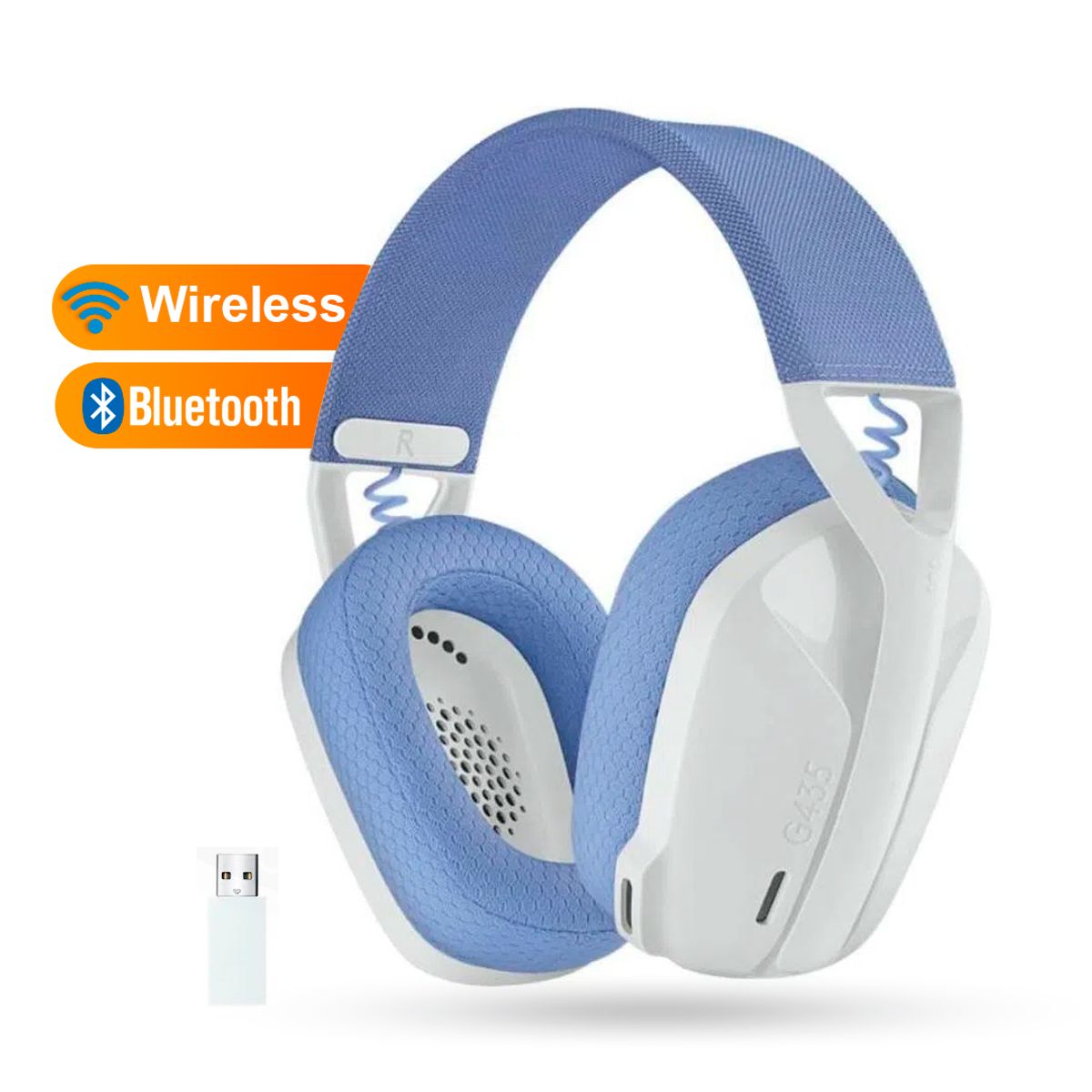 LOGITECH - Audífono Gamer Logitech G435 wireless LIGHTSPEED y Bluetooth - Blanco