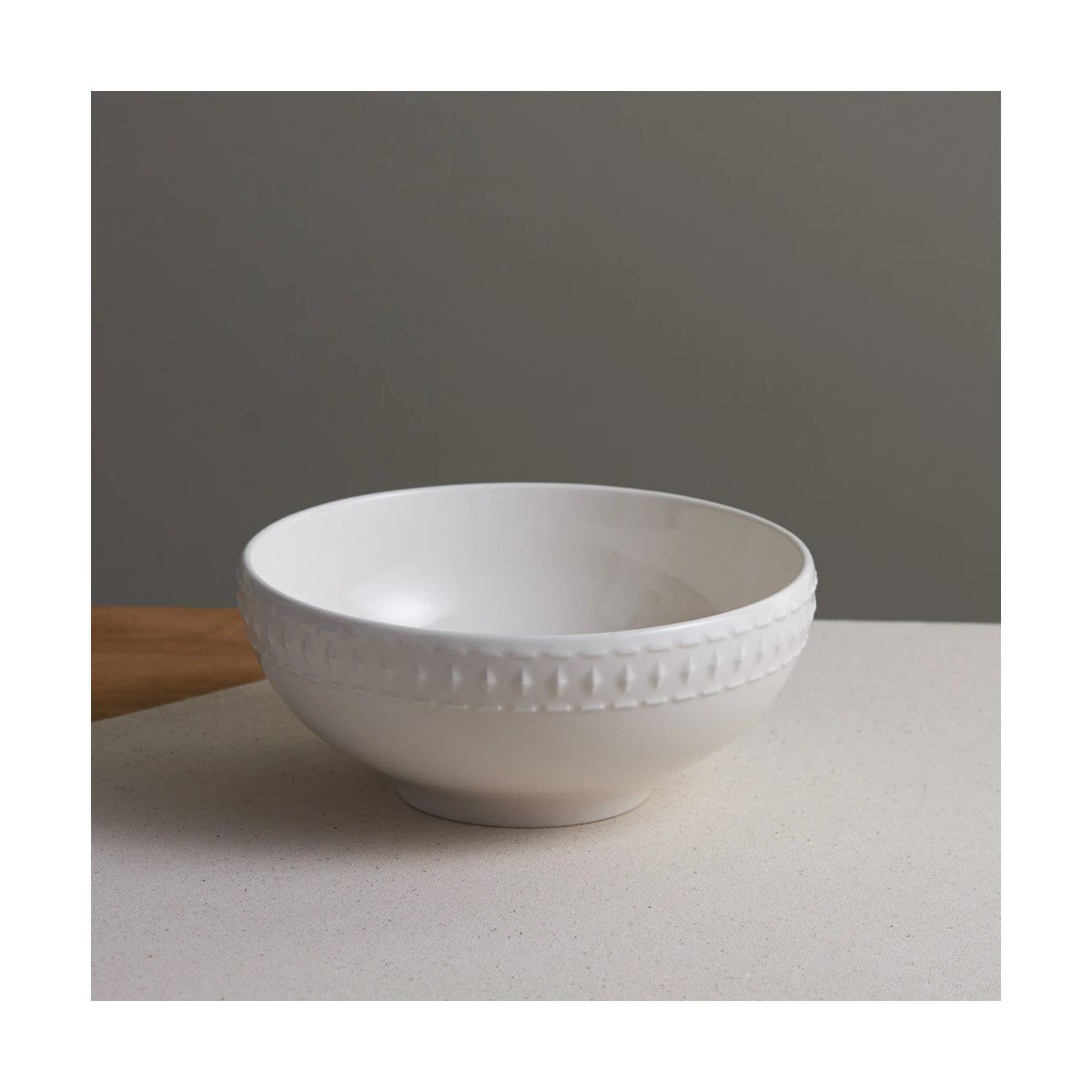 INSPIRA MARKET - Set x 2 Tazones Bowl de Cerámica Blanco con Relieve Bowl Cuenco