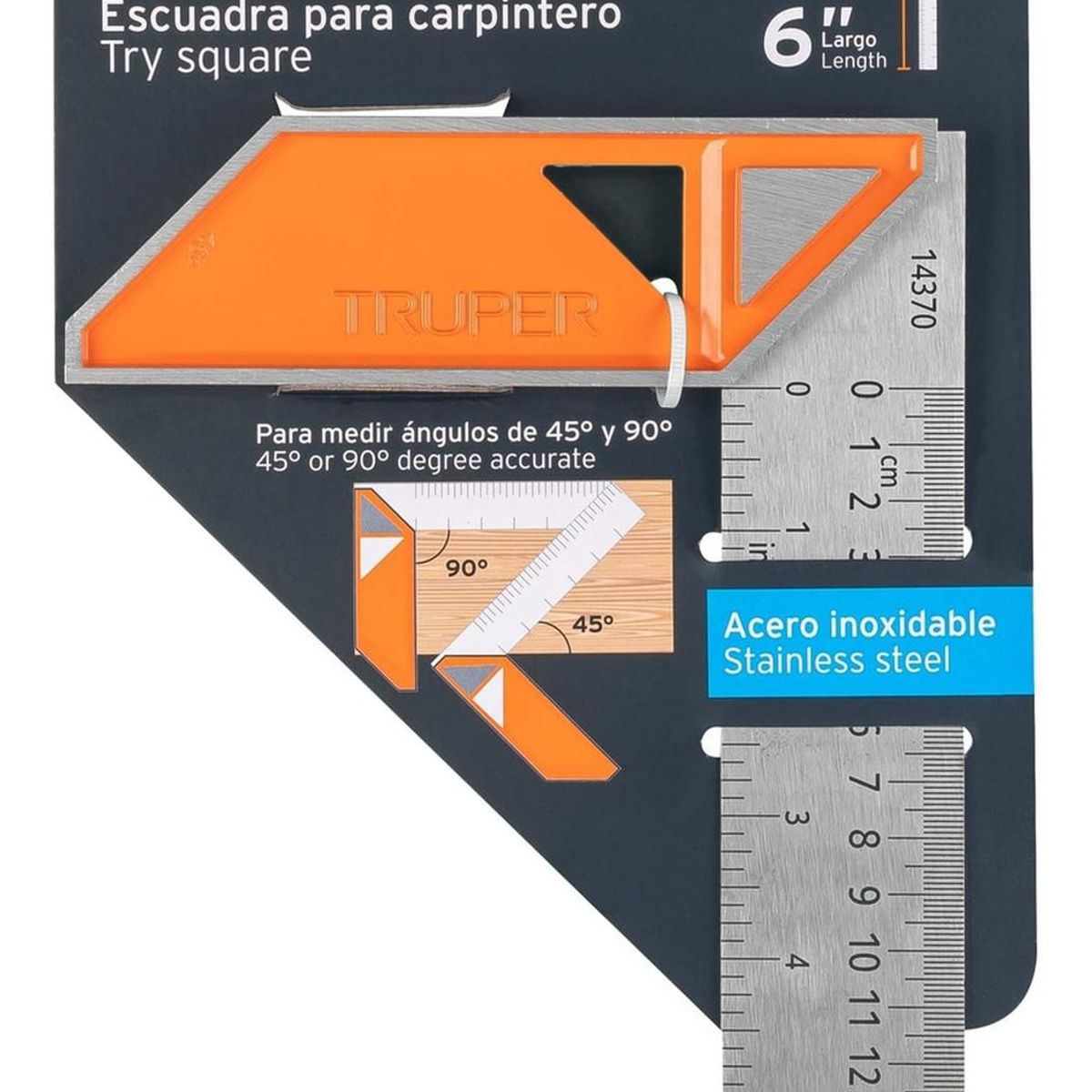 TRUPER - Escuadra para carpintero mango de aluminio 6 Truper