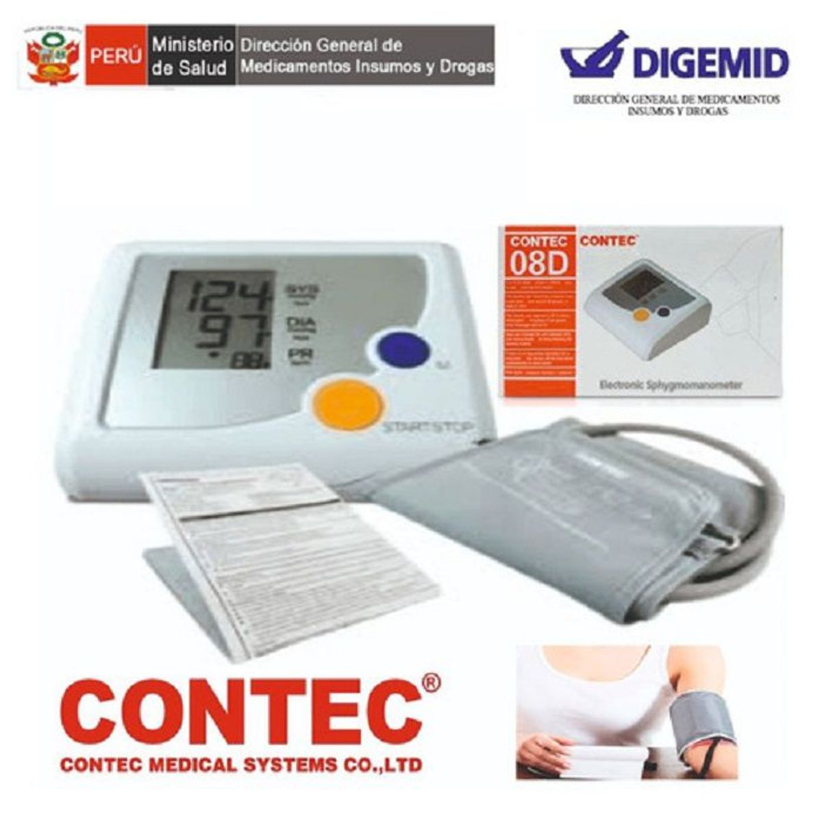 CONTEC - TENSIOMETRO DIGITAL DE BRAZO CONTEC