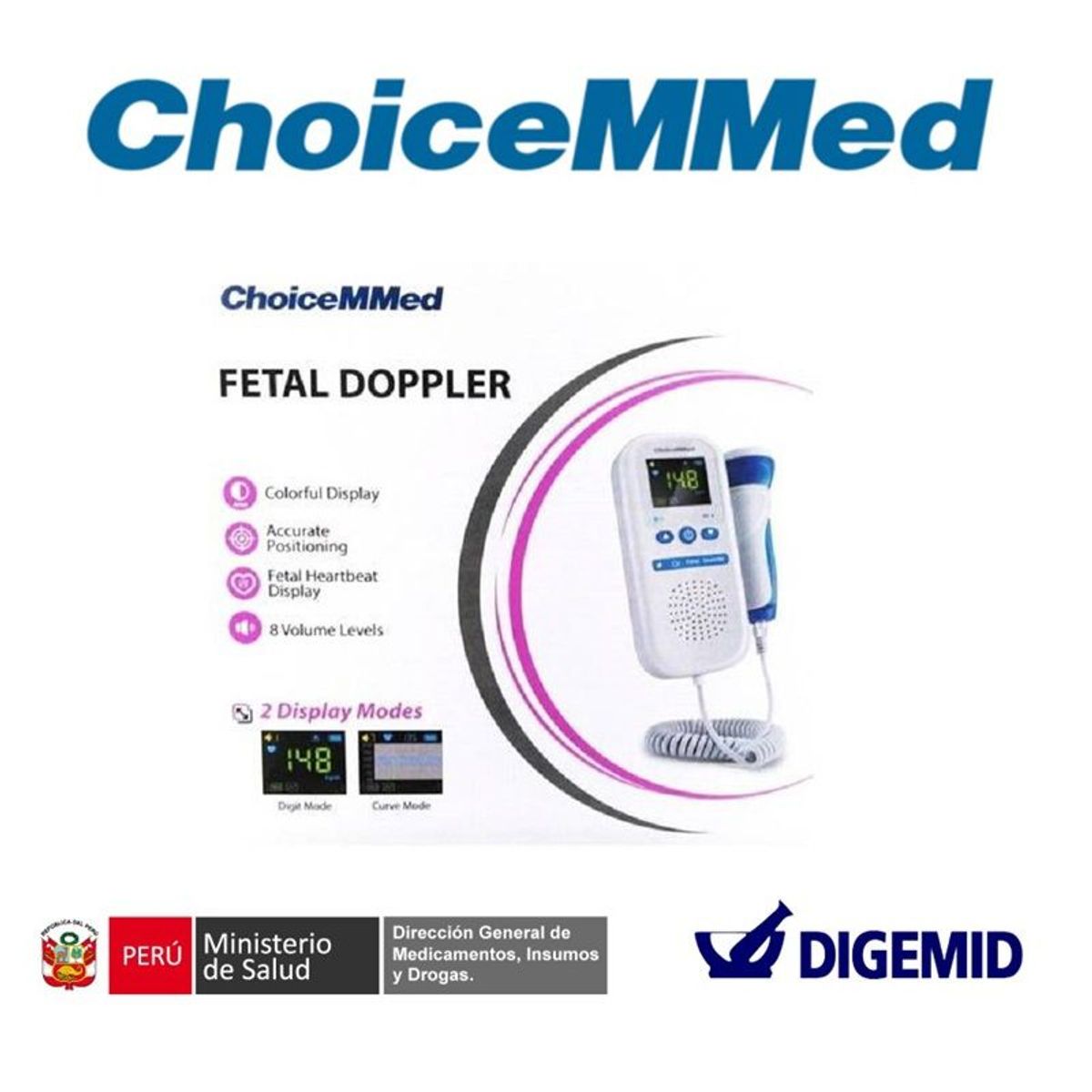 CHOICEMMED - DOPPLER FETAL CHOICEMMED - MONITOR CARDIACO PRENATAL