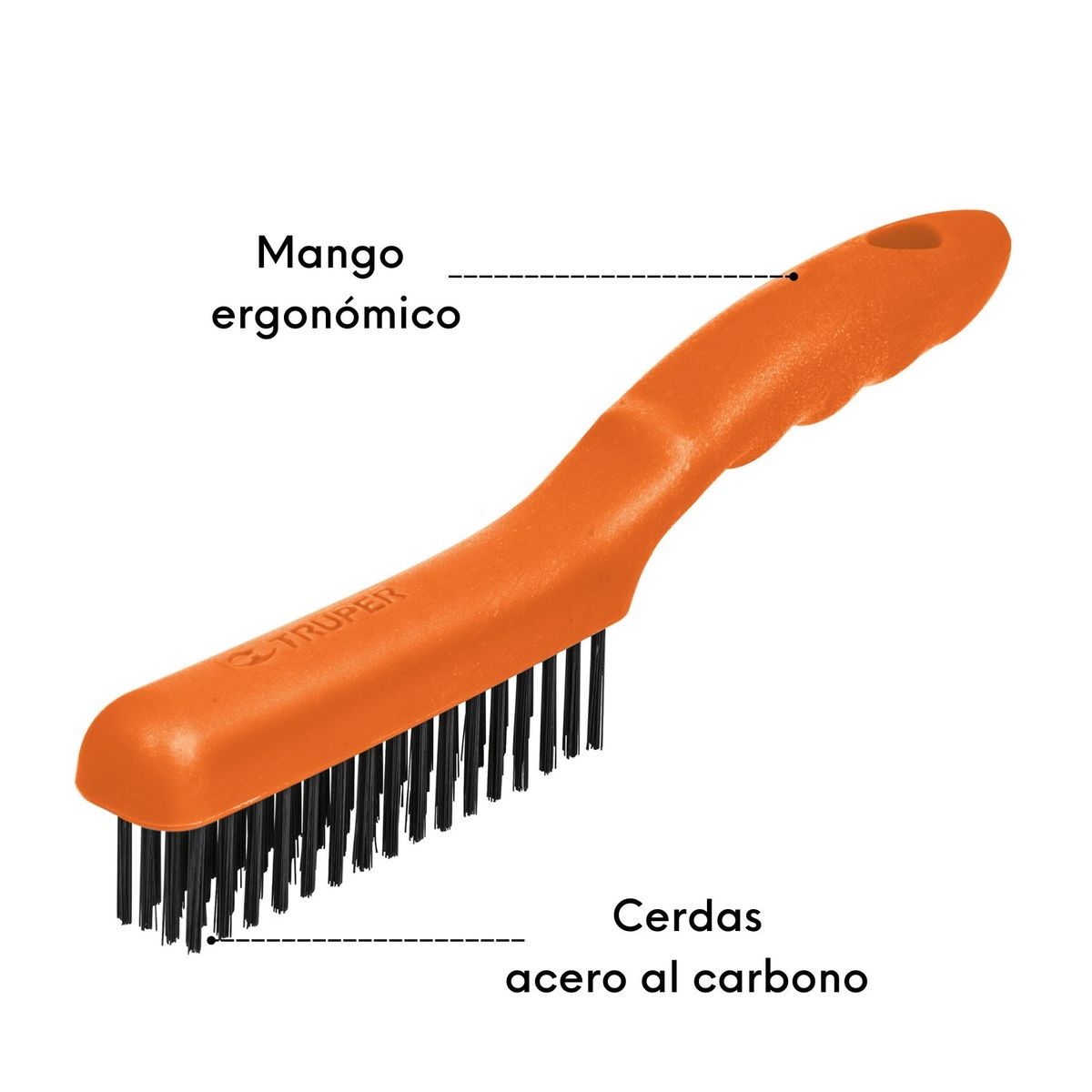 TRUPER - Cepillo de alambre  pinceles de acero al carbono, Truper