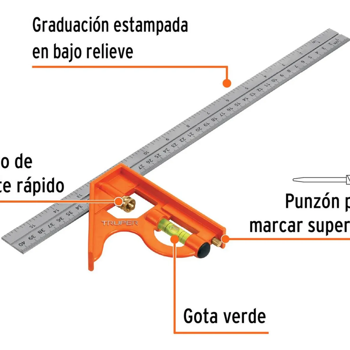 TRUPER - Escuadras de Combinacion 16 Pulgadas Truper