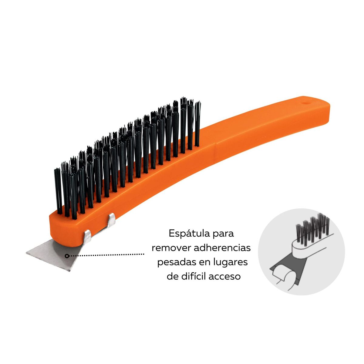 TRUPER - Cepillo metálicos con espátula 3 X 17 pinceles de acero al carbono