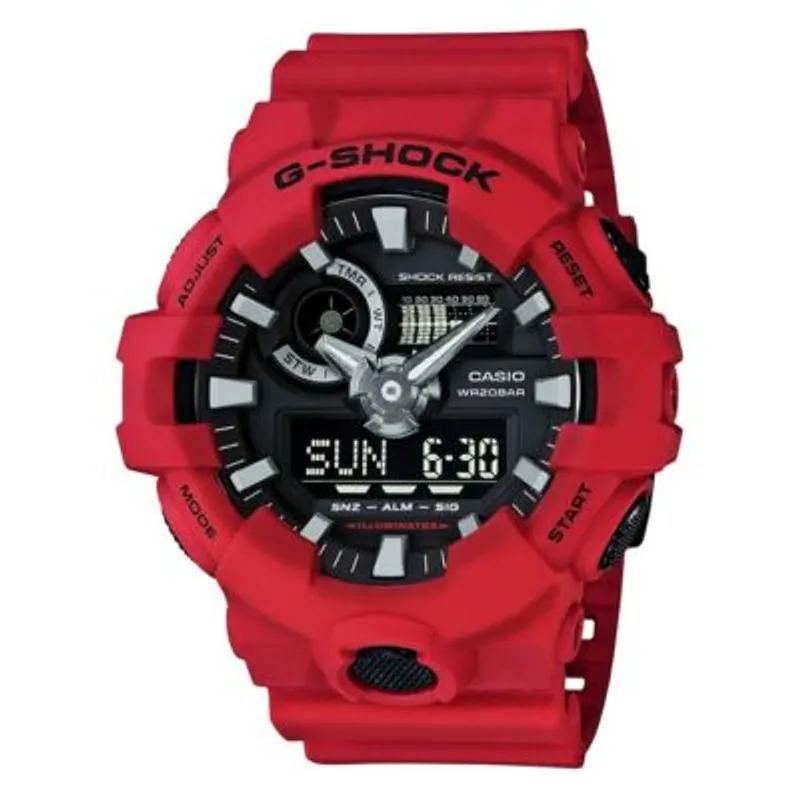 G-SHOCK - Reloj G-Shock Resina Rojo con Negro GA-700-4A