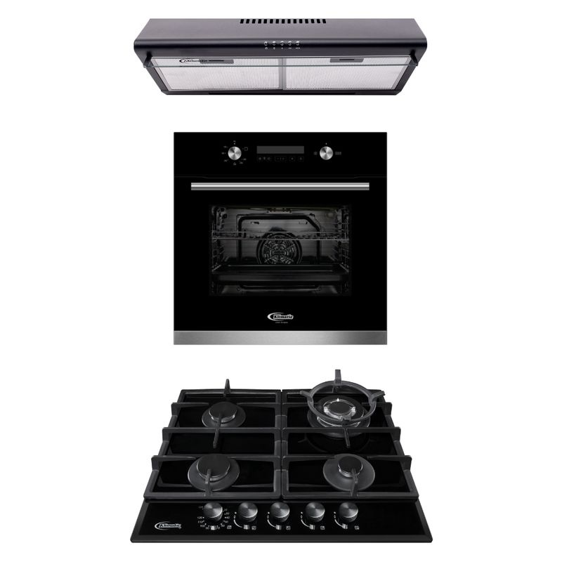 KLIMATIC - Tricombo:Encimera AOSTA 60 + Campana CK601NE+ Horno a gas BONN