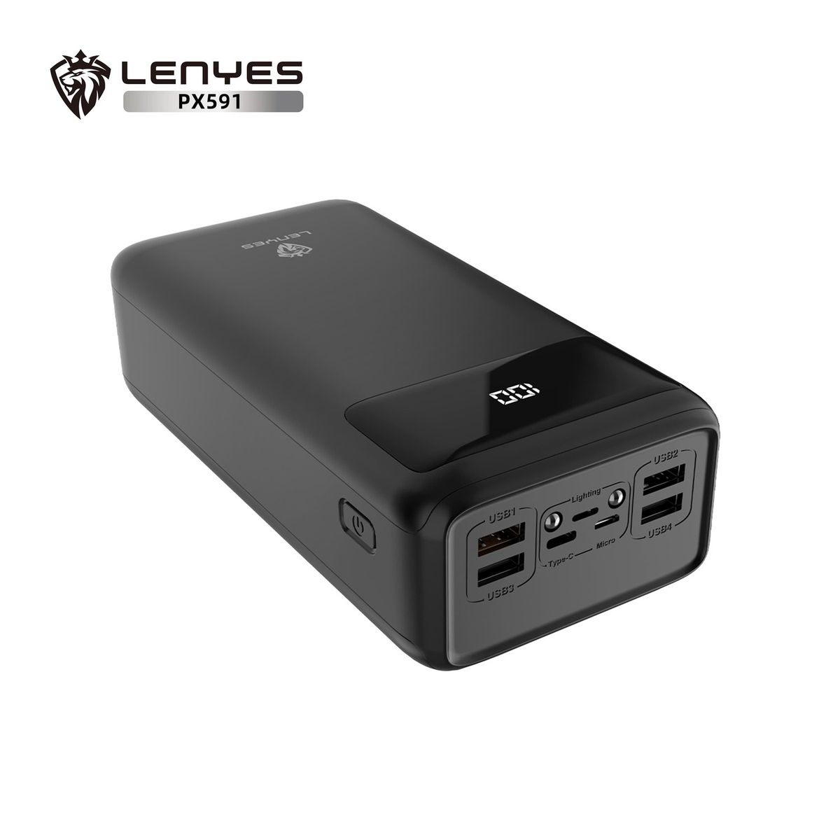 LENYES - Powerbank Lenyes Px591 Pro Potencia 65W Bateria 50000mAh Luces Led