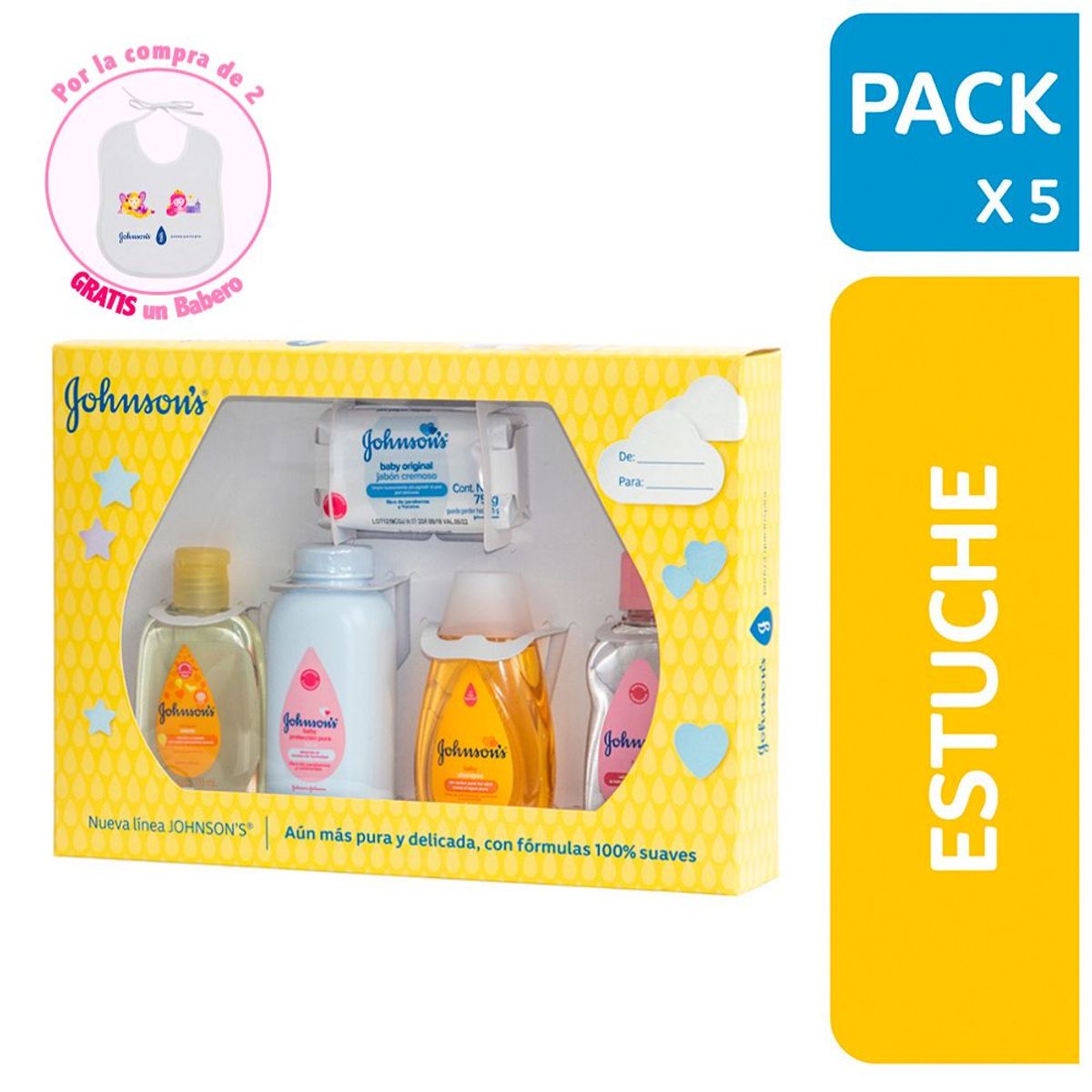 JOHNSON'S BABY - Kit Estuche para Bebés Johnsons Incluye 5 Productos