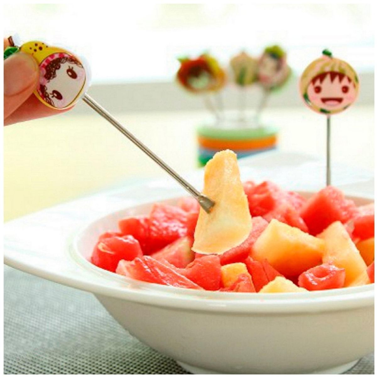 MINARI - Set 8 Mini Tenedores Palillos para Lonchera de Niños 07P