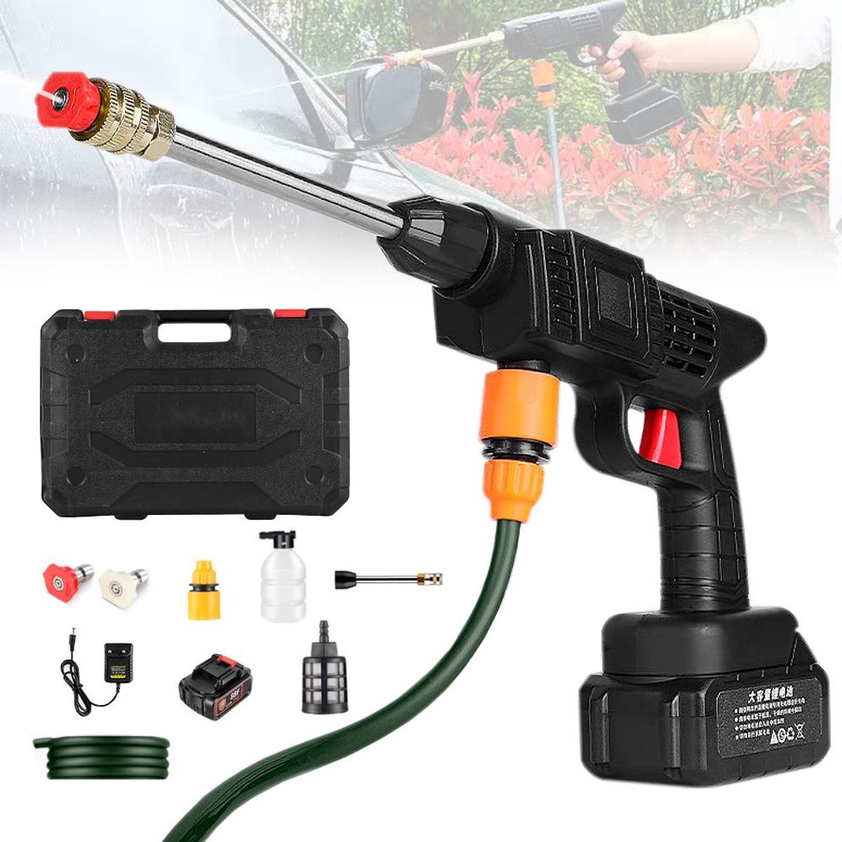 GENERICO - Hidrolavadora Inalámbrica Portátil Recargable 48V Maletín