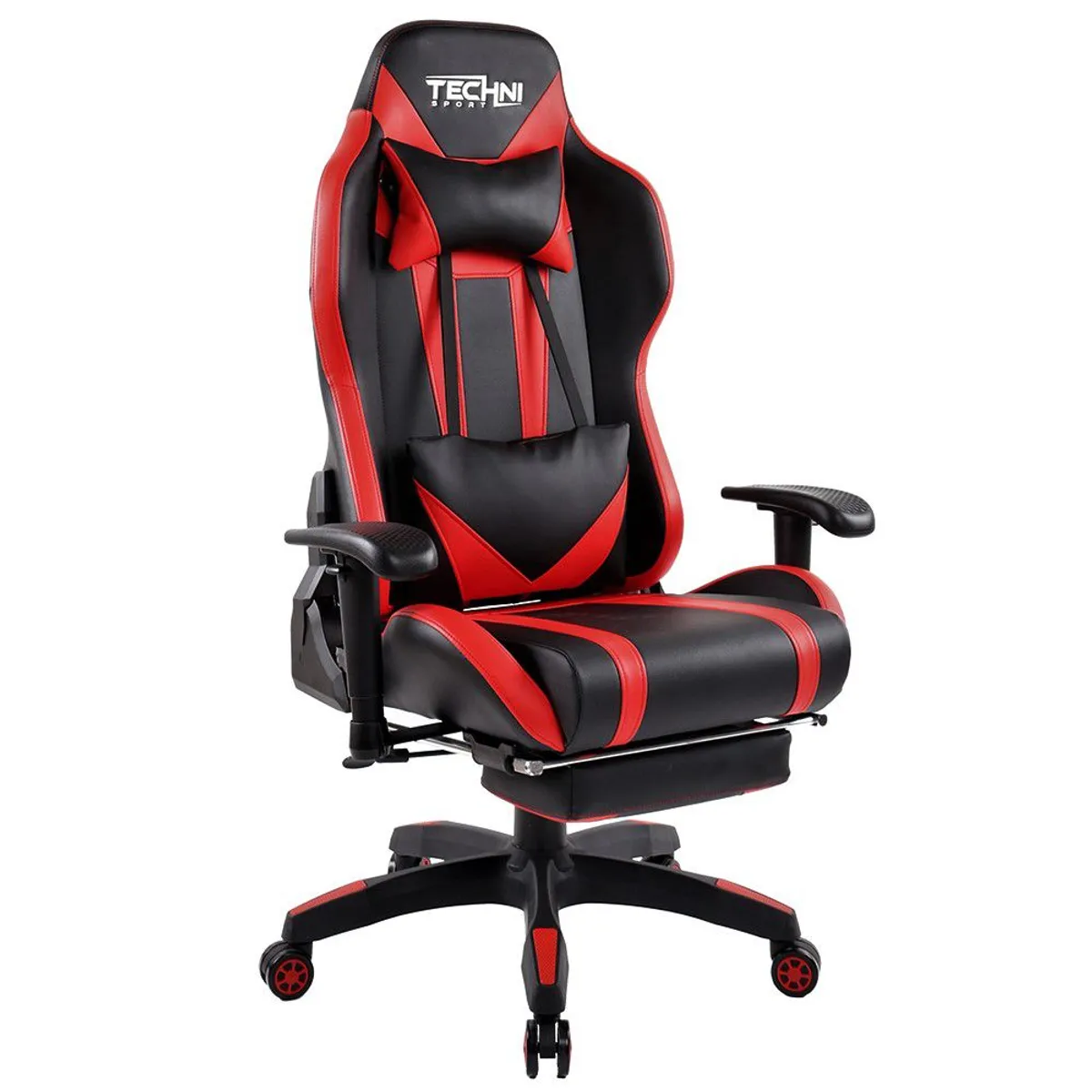 TECHNISPORT - Silla Gamer Technisport Elite Rojo con Reposapies Reclinación 150°