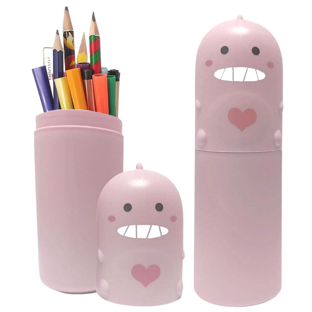 MINARI - Cartuchera Estuche de Colores Escolar Niños Dino Rosa 282E