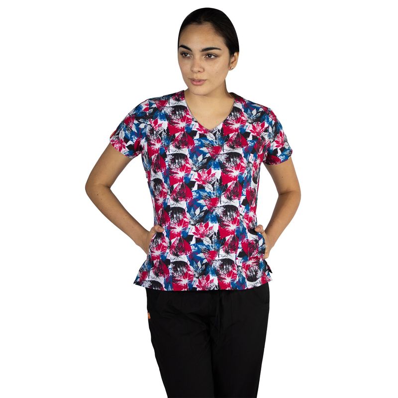 TWELVE - Twelve - conjunto  Venecia diseño hojas rojo y azul - multicolor