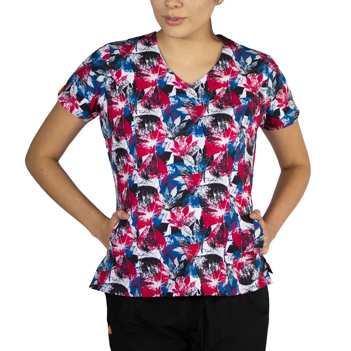 TWELVE - Twelve - conjunto  Venecia diseño hojas rojo y azul - multicolor