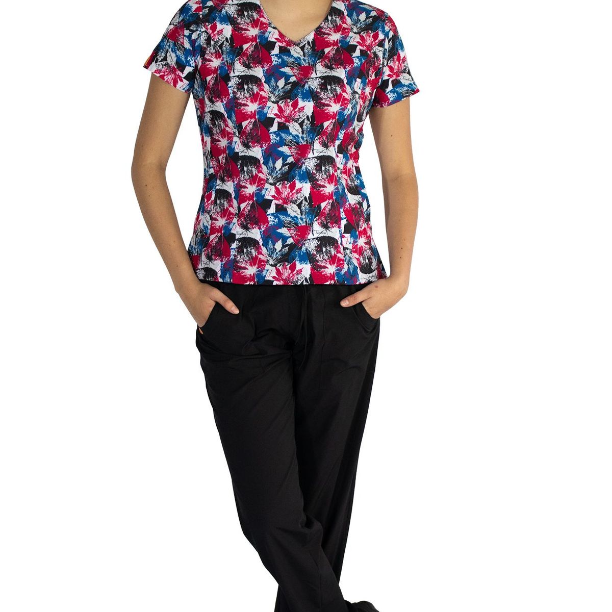 TWELVE - Twelve - conjunto  Venecia diseño hojas rojo y azul - multicolor