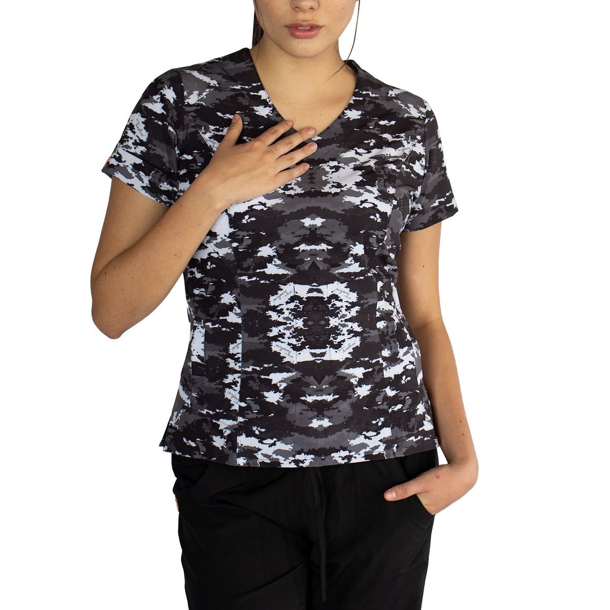 TWELVE - Twelve - conjunto  Venecia diseño camuflado  negro blanco - multicolor