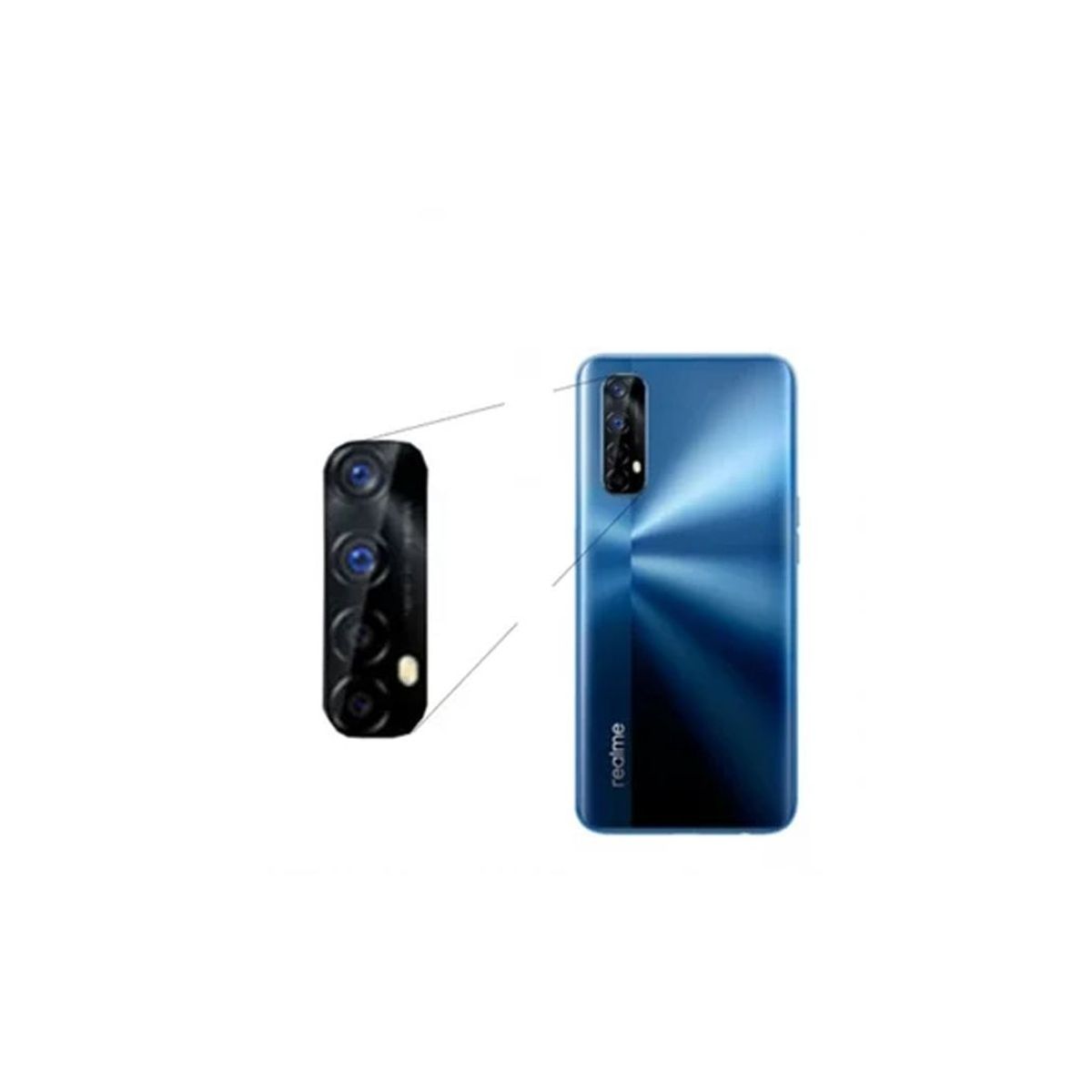 GENERICO - Vidrio Protector de Cámara para Realme 7 Pro Negro