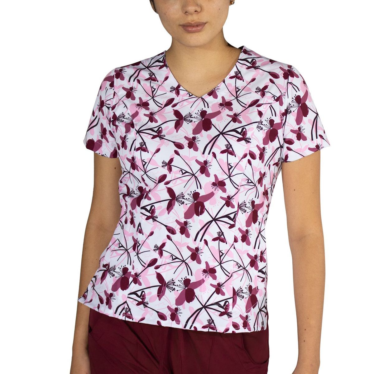 TWELVE - Twelve - conjunto  Venecia diseño flores  - guinda