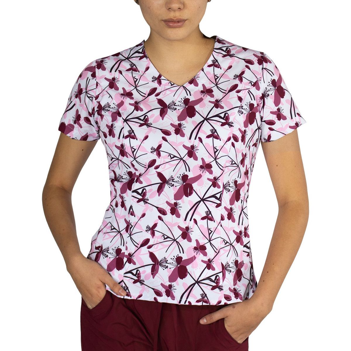 TWELVE - Twelve - conjunto  Venecia diseño flores  - guinda