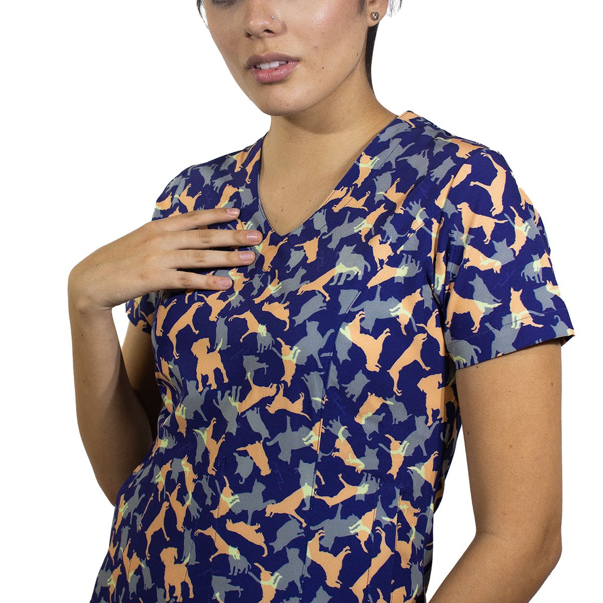 TWELVE - Twelve - conjunto  Venecia diseño perros y gatos  - azul acero