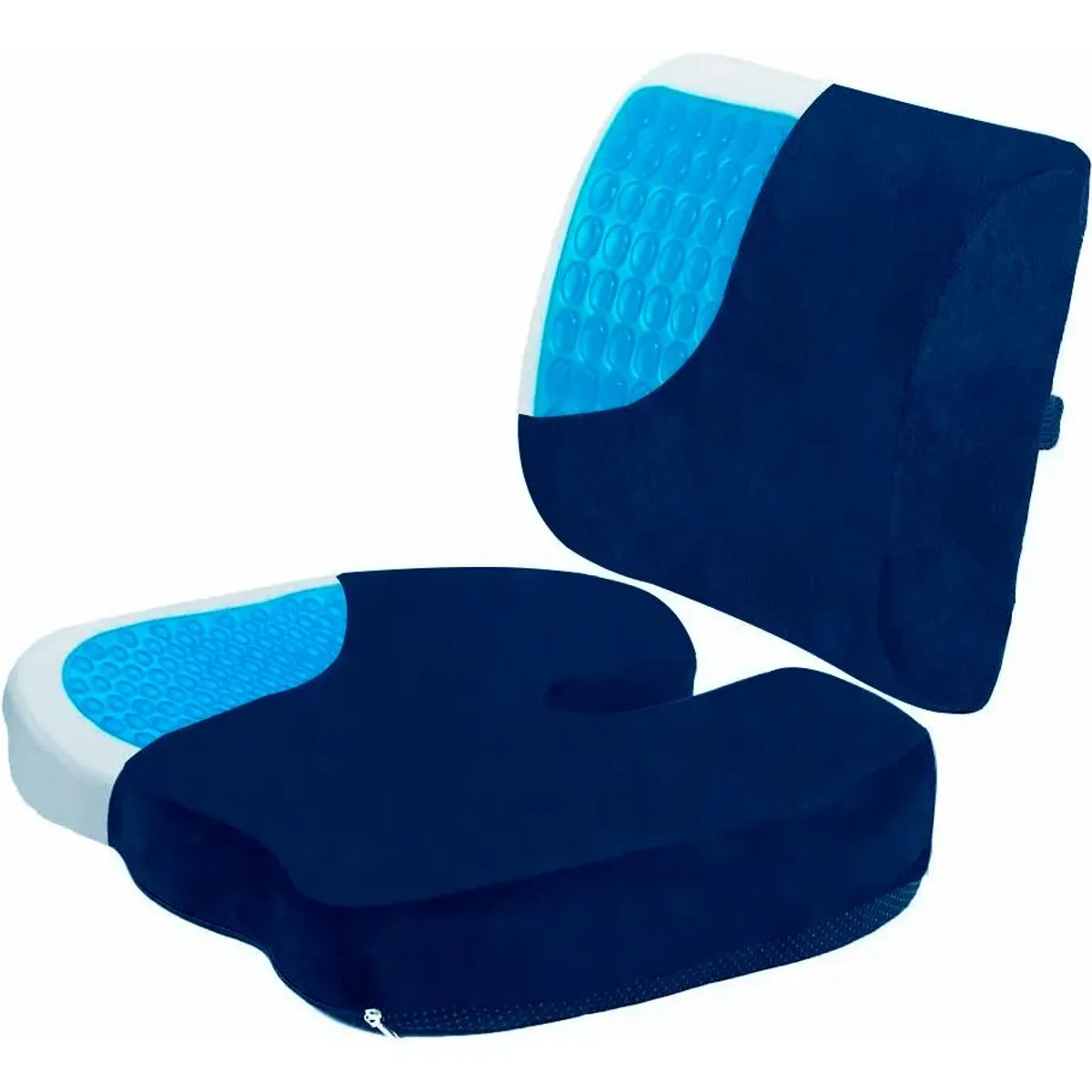 PERUMASSAGE - Cojín De Asiento con Gel Y Almohada De Soporte Lumbar Coche Oficina