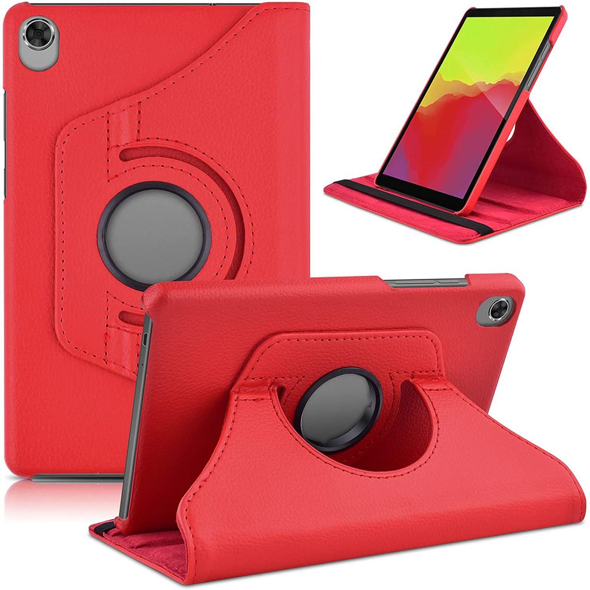 GENERICO - Funda Giratoria para Tablet Lenovo M8 Tb-8505fTb-8505x Rojo