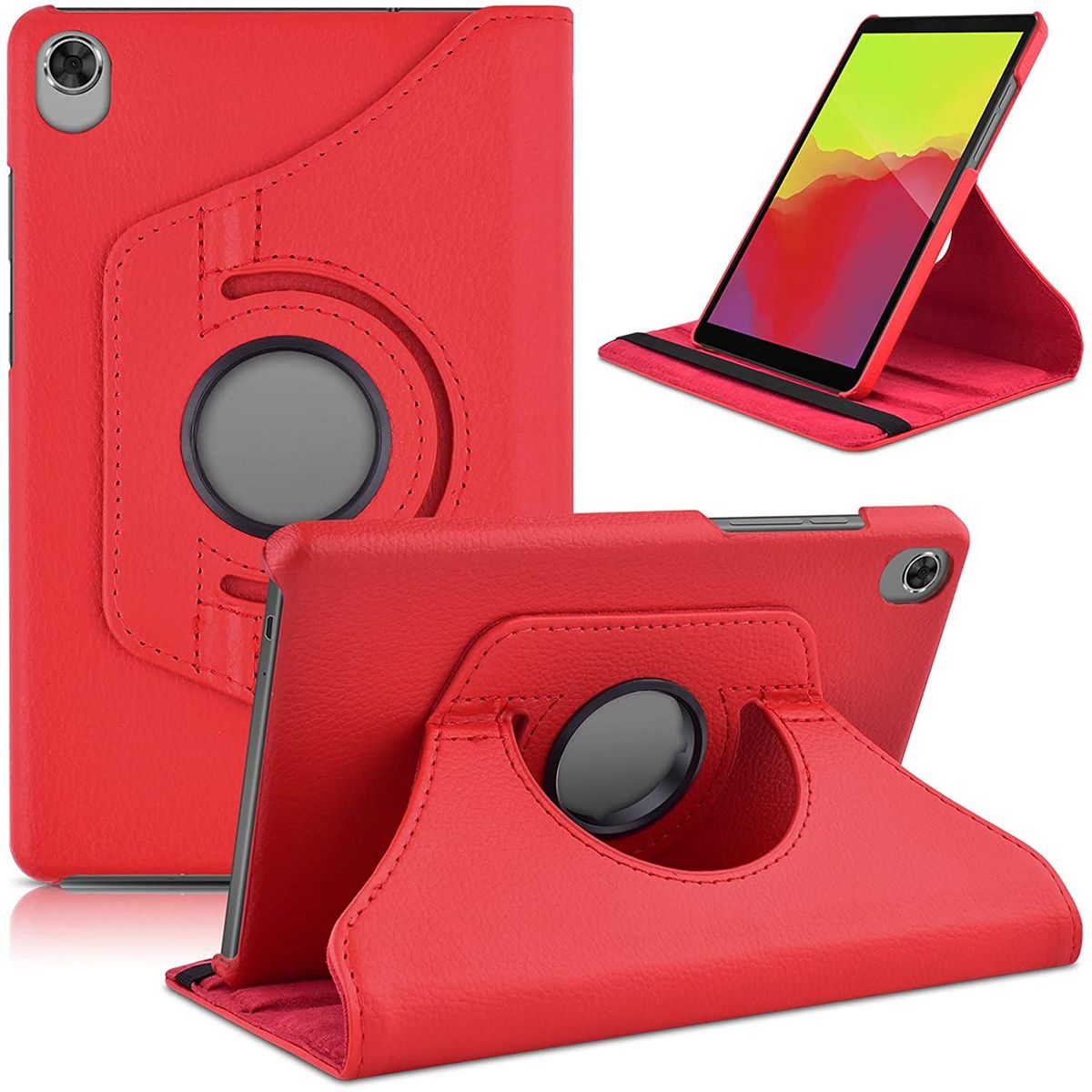 GENERICO - Funda Giratoria para Tablet Lenovo M8 Tb-8505fTb-8505x Rojo