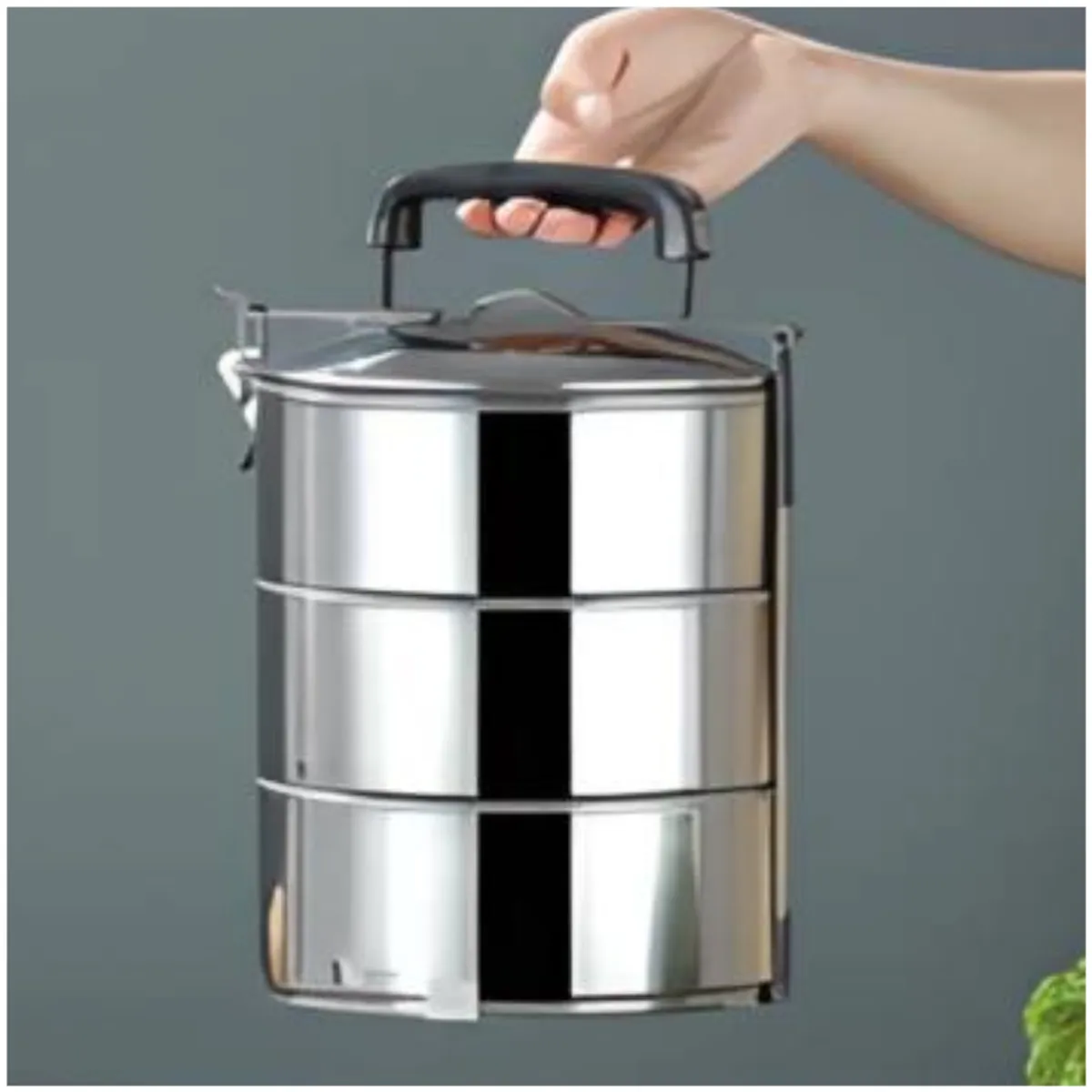 INSPIRA MARKET - Portaviandas de Acero Fiambrera Térmica 3 Niveles