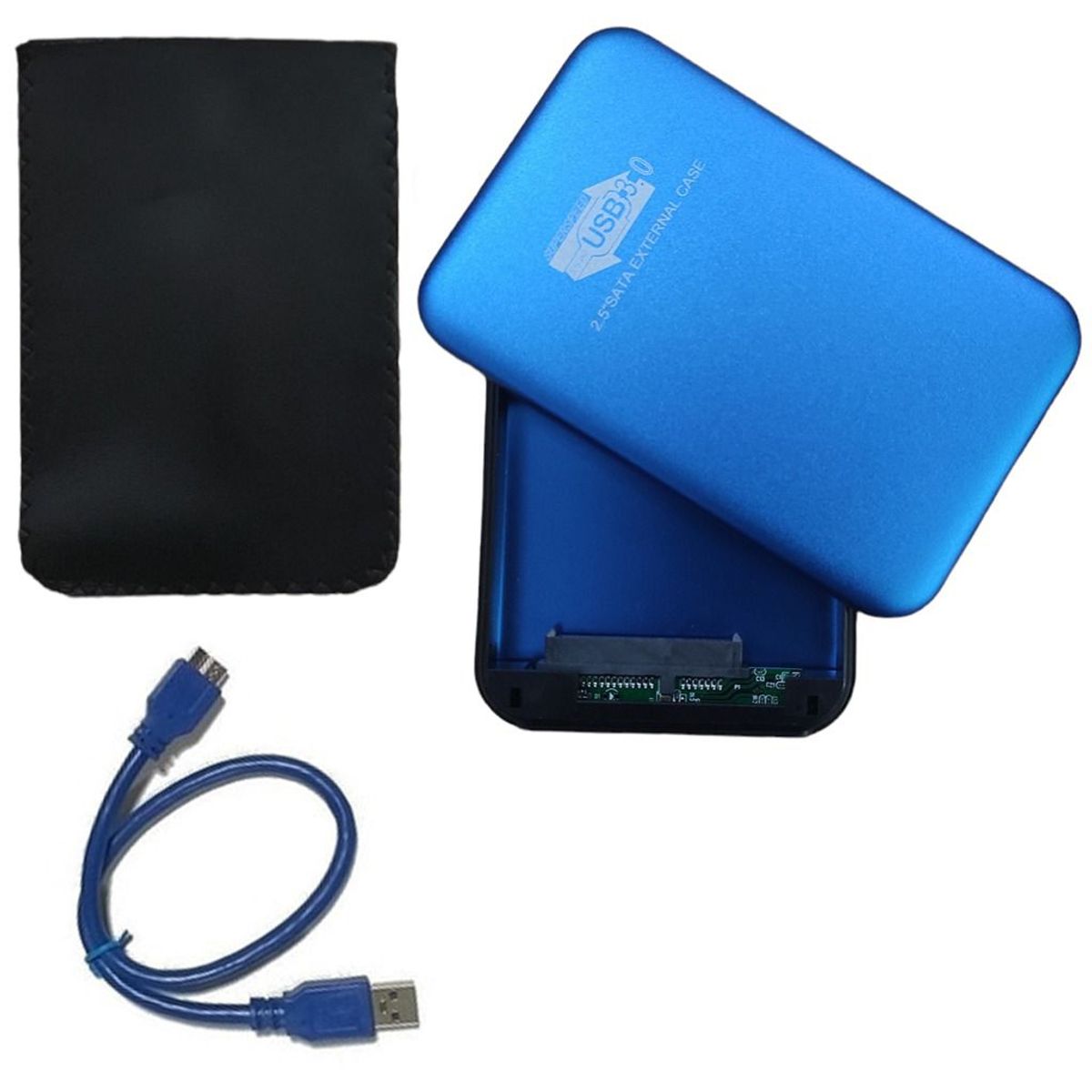 GENERICO - Case Disco Duro Externo Sata 2.5" Usb 3.0 presion Laptop Portatil Azul