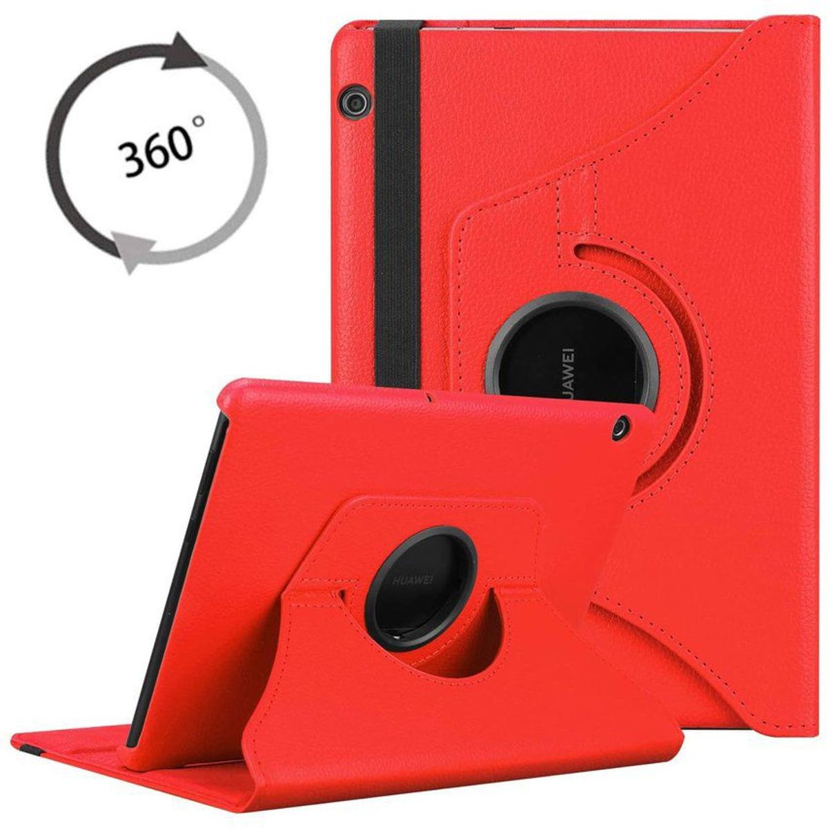 GENERICO - Funda Giratoria para Tablet Huawei T5-10 Rojo