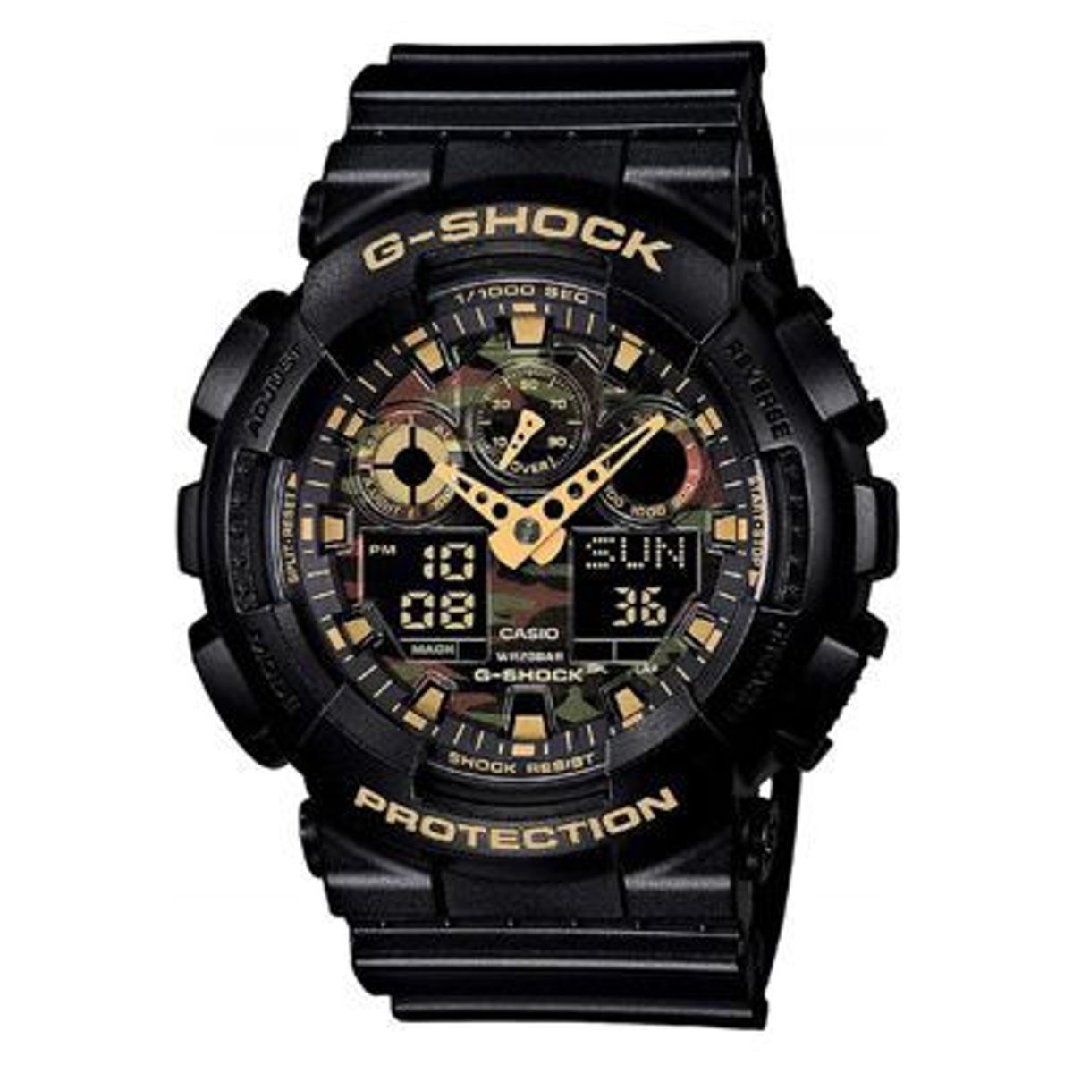 G-SHOCK - Reloj G-Shock Resina Negro con Camuflaje GA-100CF-1A9
