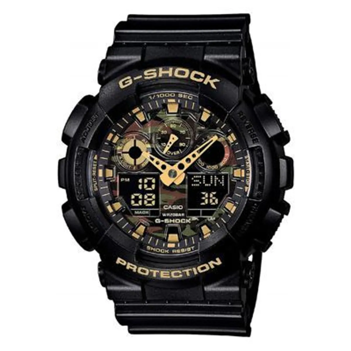 G-SHOCK - Reloj G-Shock Resina Negro con Camuflaje GA-100CF-1A9