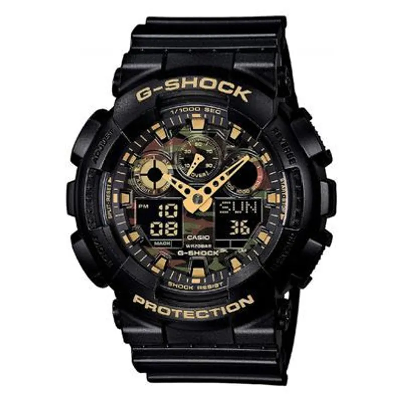 G-SHOCK - Reloj G-Shock Resina Negro con Camuflaje GA-100CF-1A9