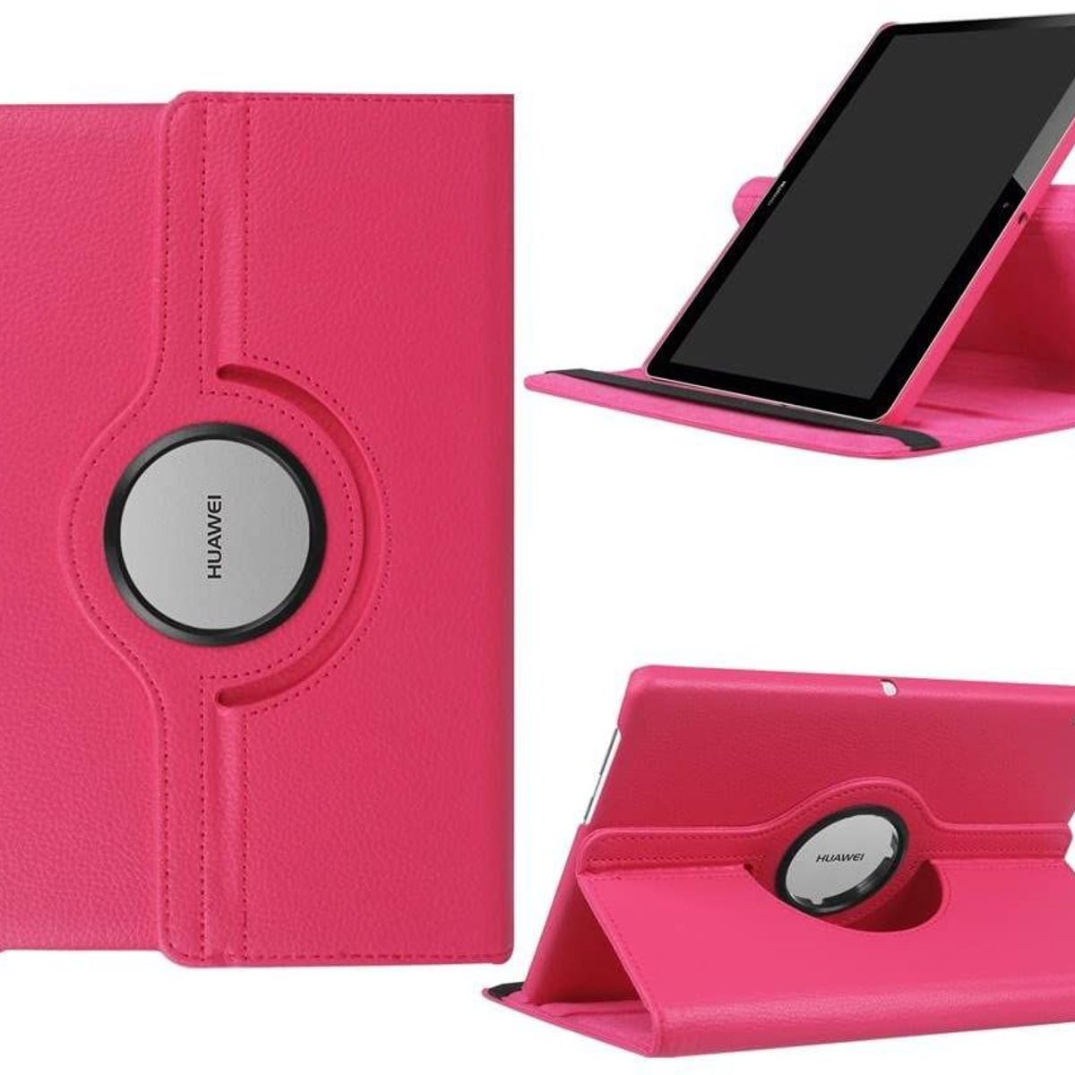 GENERICO - Funda Giratoria para Tablet Huawei T5-10 Fucsia