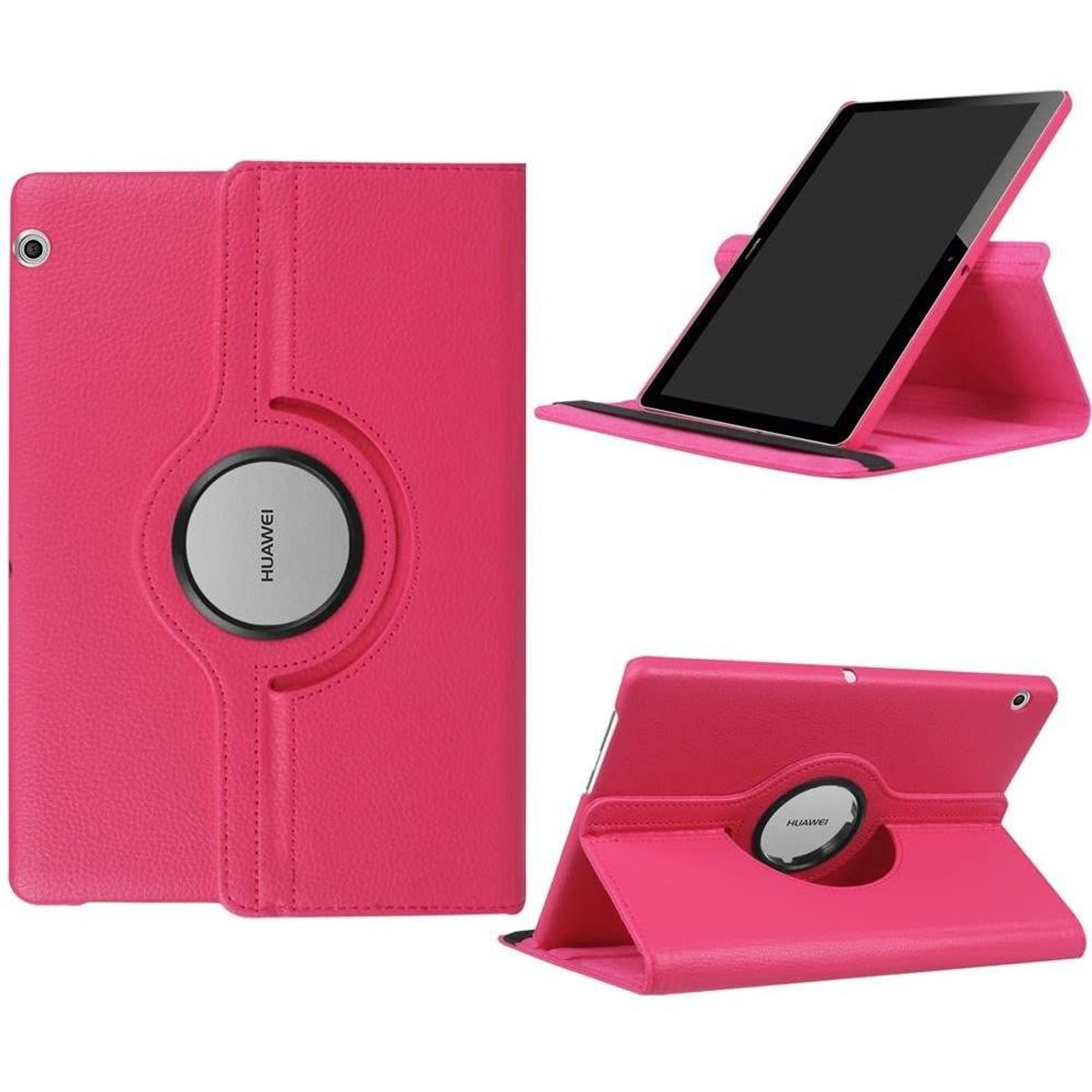 GENERICO - Funda Giratoria para Tablet Huawei T5-10 Fucsia